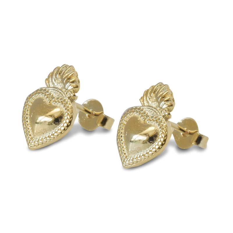 AROS ANDREA COGGIOLA JOYAS CORAZÓN DETENTE ENCHAPADO ORO 18K - 1