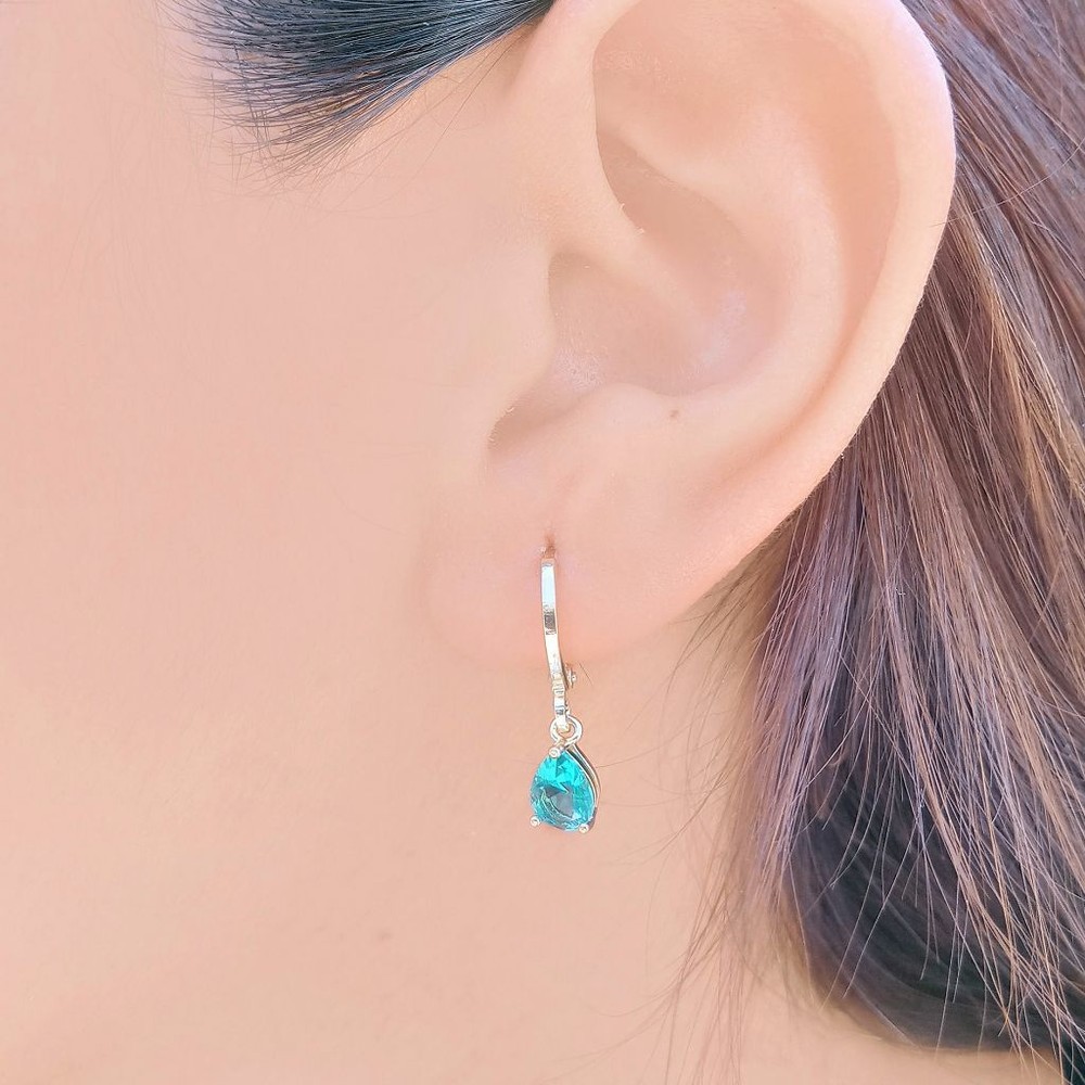 AROS ANDREA COGGIOLA JOYAS ARGOLLA CIRCÓN GOTA VERDE ENCHAPADO ORO 18K - 4