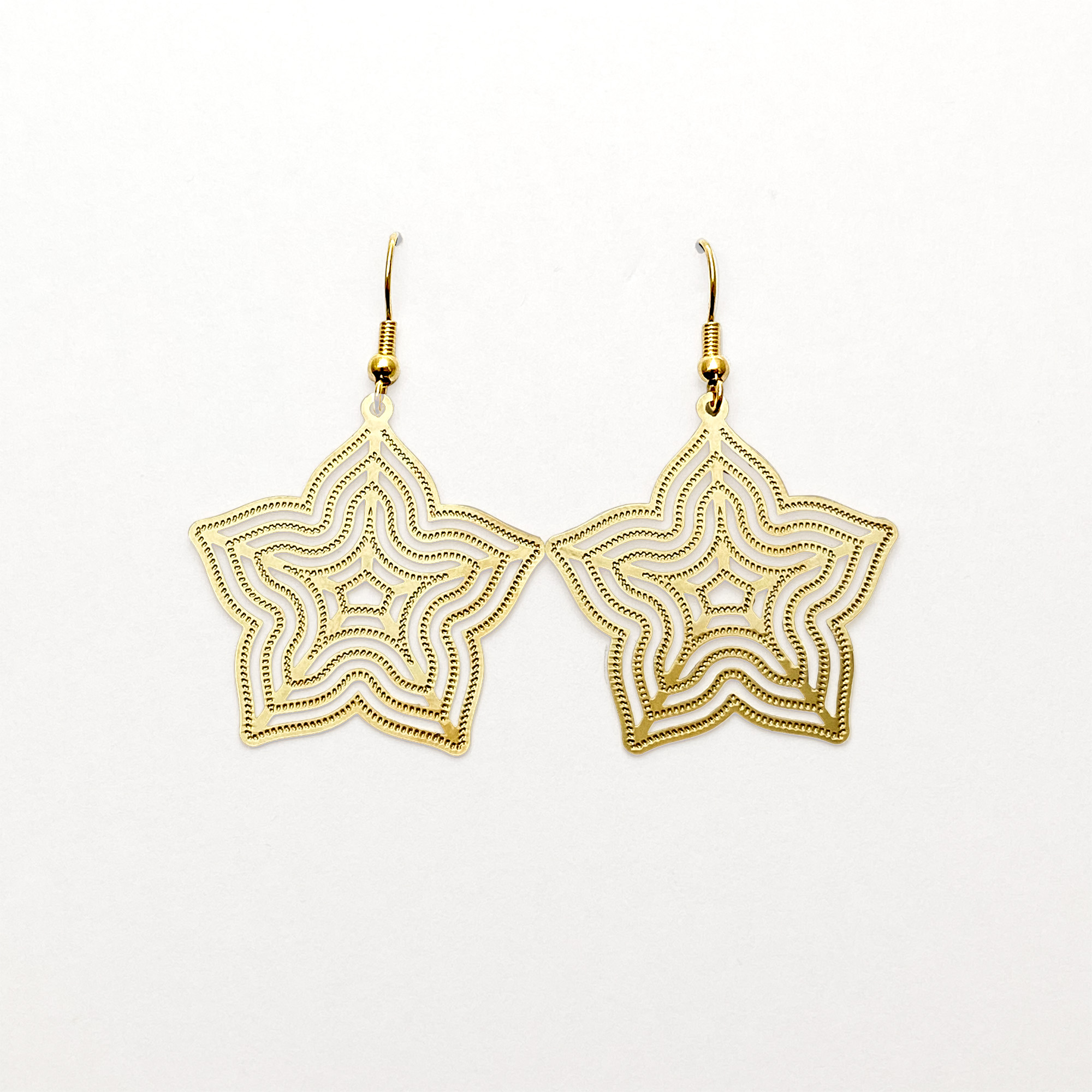 AROS ANDREA COGGIOLA JOYAS FLOR ENCHAPADO ORO 18K - 1