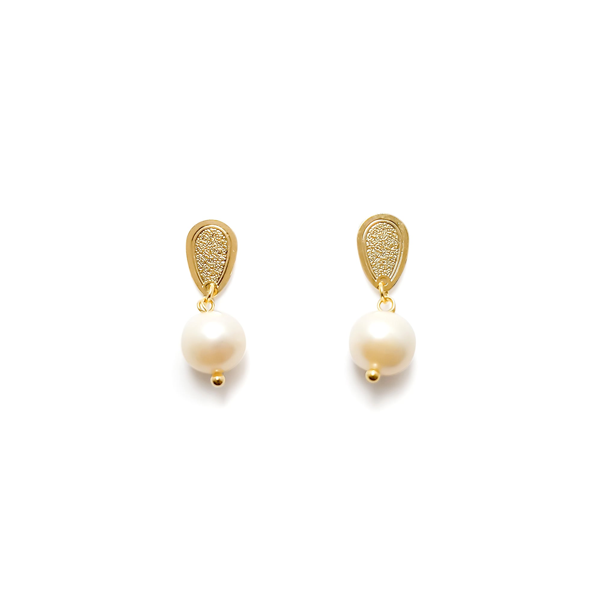 AROS ANDREA COGGIOLA JOYAS PERLA DE RÍO COLGANTE ENCHAPADO ORO 18K - 1