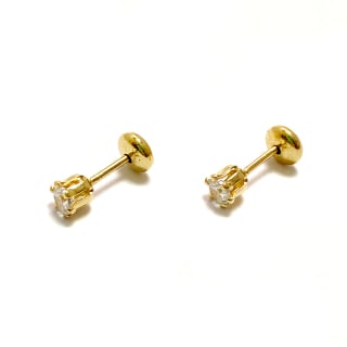 AROS ANDREA COGGIOLA JOYAS BEBÉ SOLITARIO CIRCÓN 4MM ENCHAPADO ORO 18K - 1