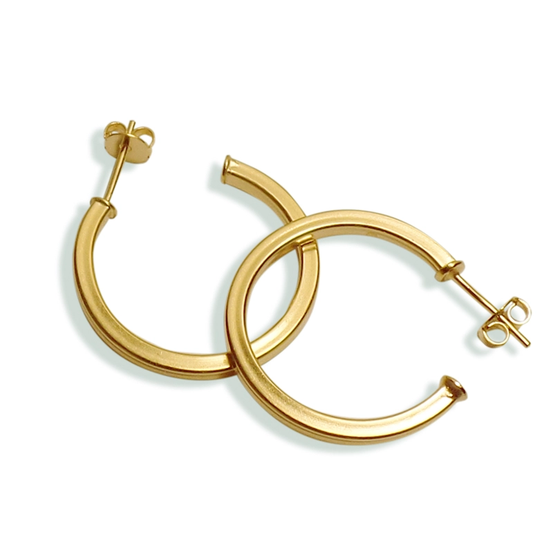 AROS ANDREA COGGIOLA JOYAS ARGOLLA CUADRADA 27MM ENCHAPADO ORO 18K - 1