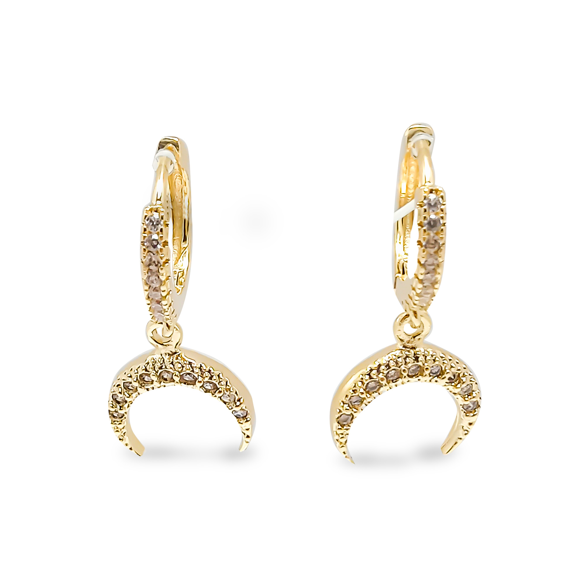 AROS ANDREA COGGIOLA JOYAS ARGOLLA LUNA INVERTIDA CIRCÓN ENCHAPADO ORO 18K - 1