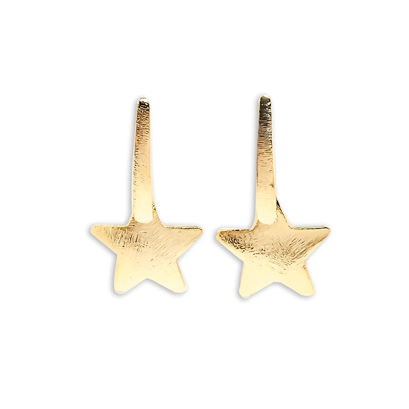 AROS ANDREA COGGIOLA JOYAS ESTRELLA SATINADA COLGANTE ENCHAPADO ORO 18K - 1