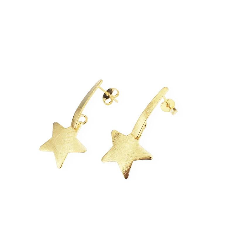 AROS ANDREA COGGIOLA JOYAS ESTRELLA SATINADA COLGANTE ENCHAPADO ORO 18K - 2