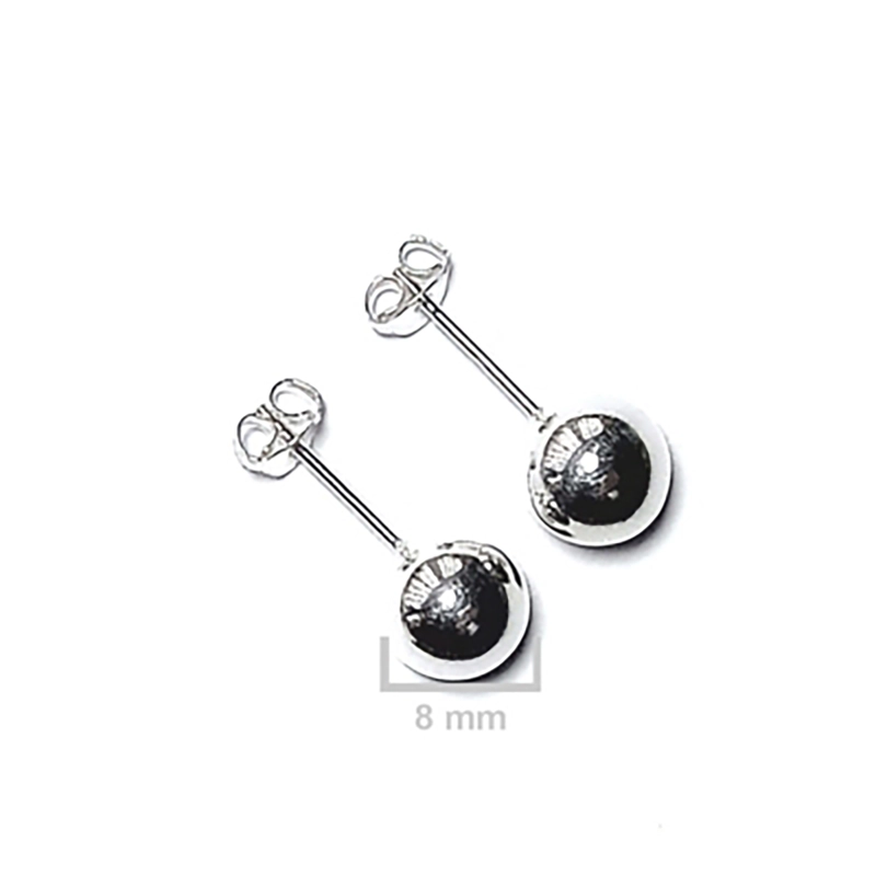 AROS ANDREA COGGIOLA JOYAS BOLA 8MM PLATA FINA 925 - 2