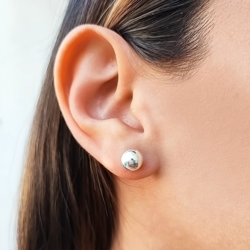 AROS ANDREA COGGIOLA JOYAS BOLA 8MM PLATA FINA 925 - 4
