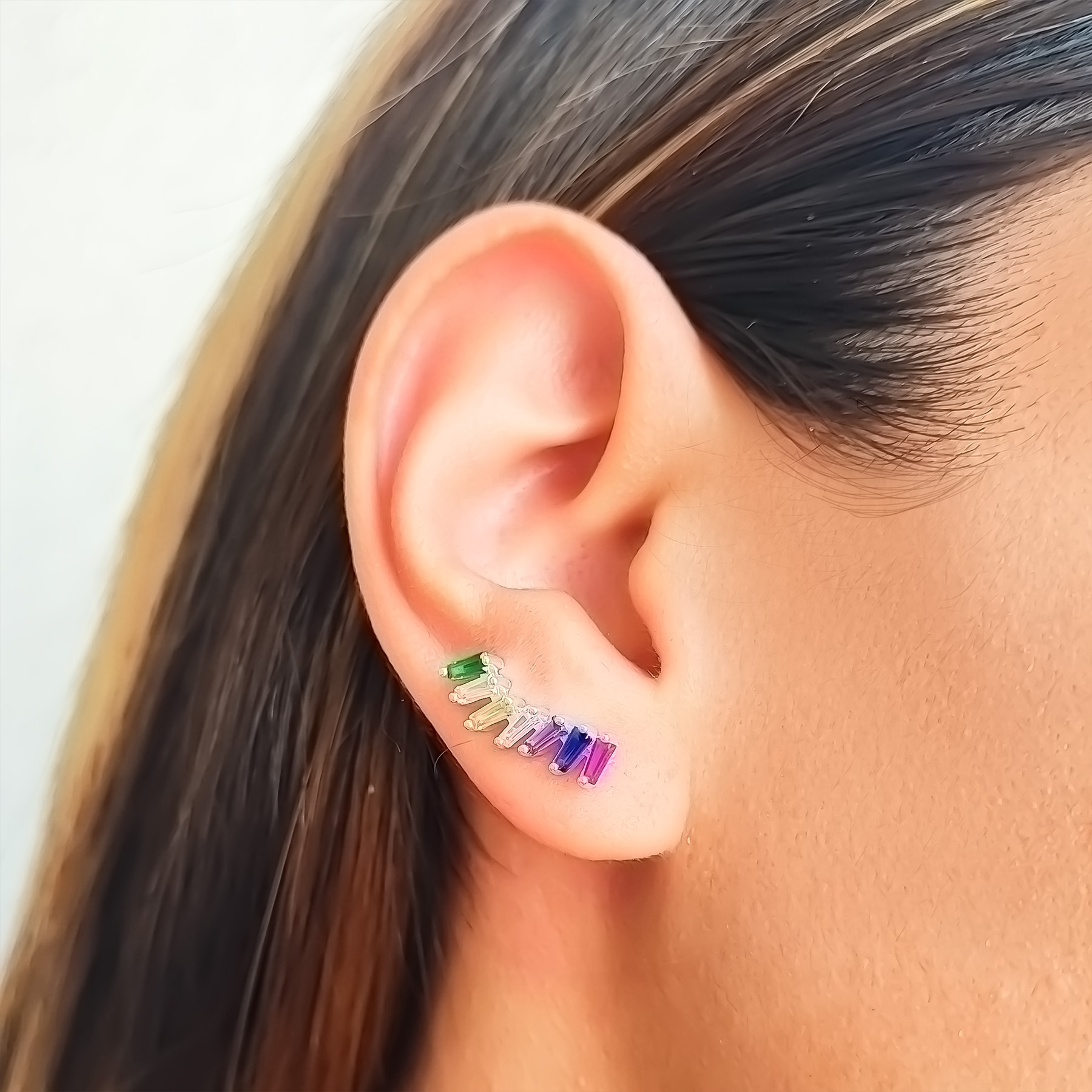 AROS TREPADORES CIRCONES COLORES PLATA FINA 925 - 2