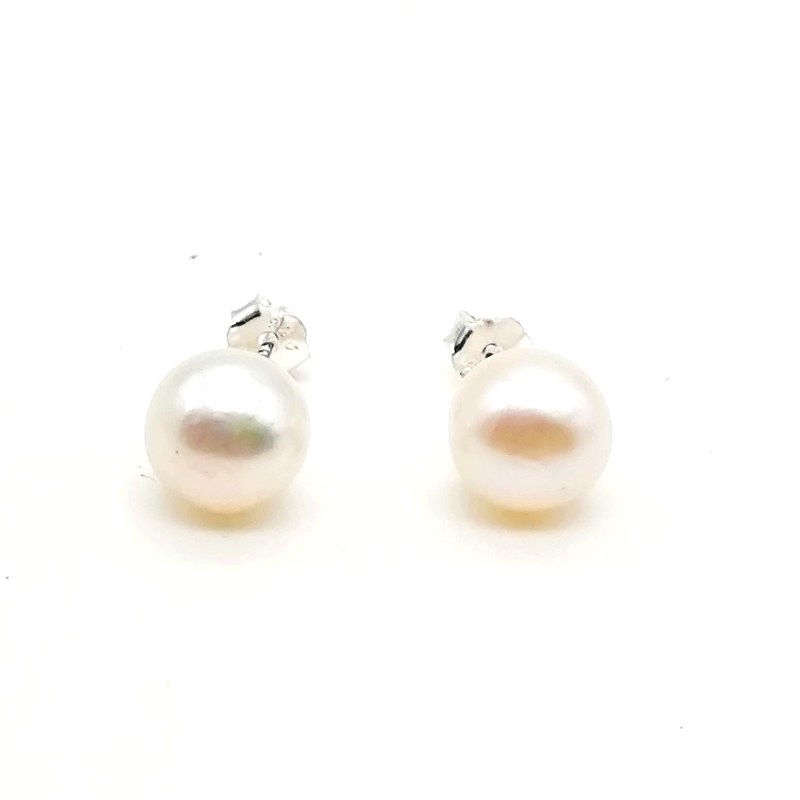 AROS ANDREA COGGIOLA JOYAS PERLA DE RÍO BLANCA 8MM PLATA FINA 925 - 1