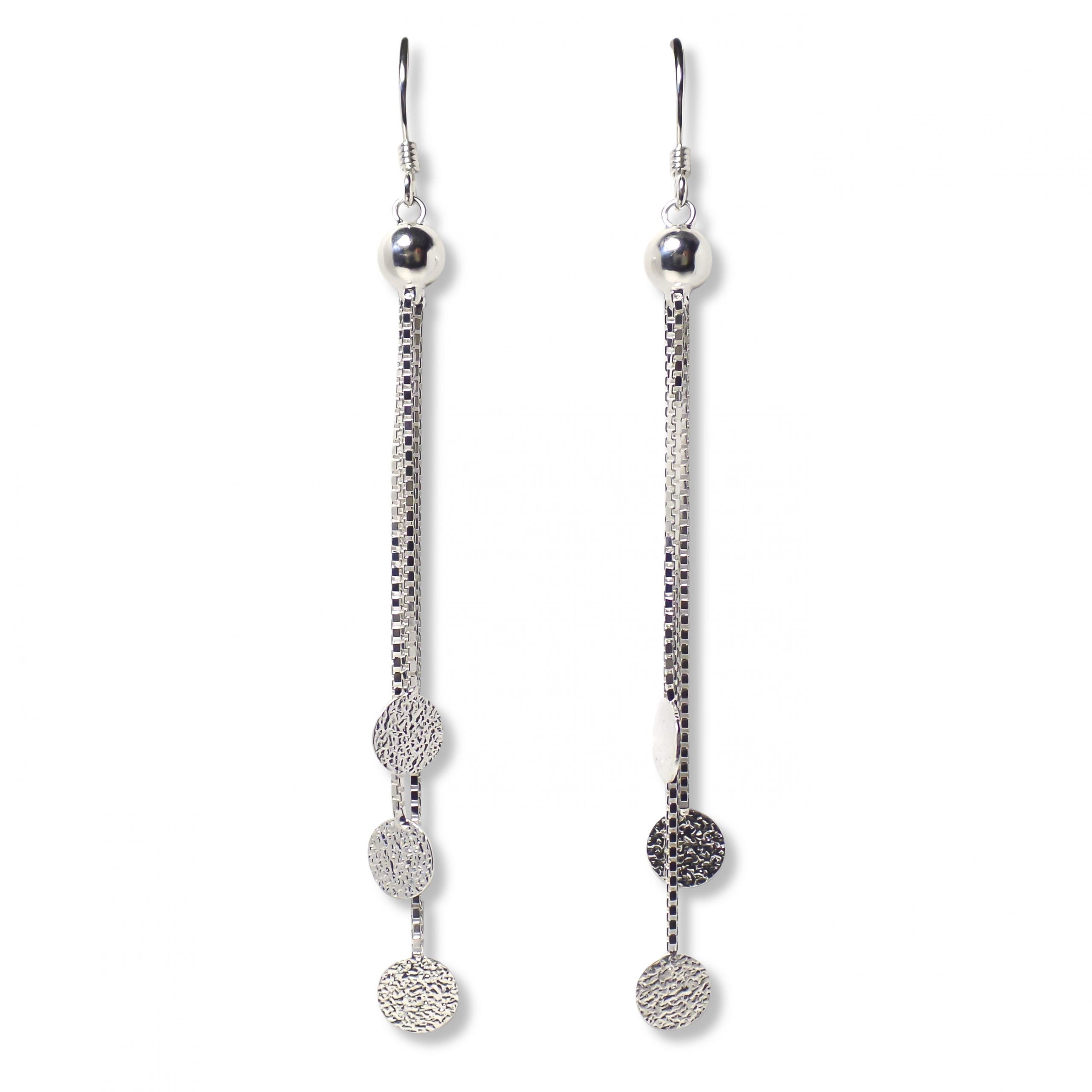 AROS ANDREA COGGIOLA JOYAS COLGANTES CADENA VENECIANA DISCOS SATINADOS PLATA FINA 925 - 1