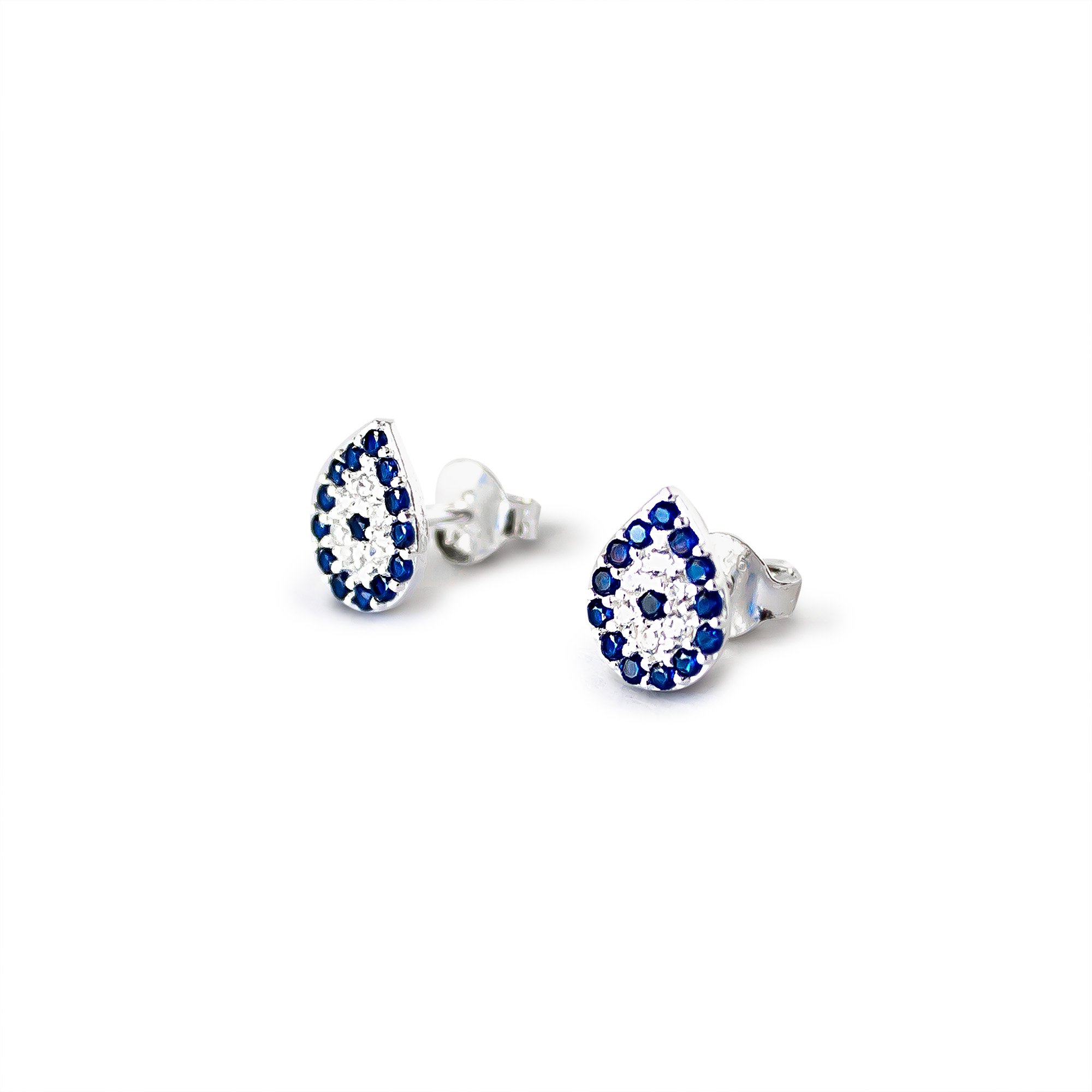 AROS ANDREA COGGIOLA JOYAS OJO TURCO GOTA CIRCÓN PLATA FINA 925 - 1