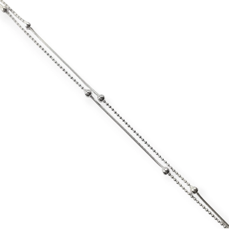 PULSERA ANDREA COGGIOLA JOYAS DOBLE PELOTITAS PLATA FINA 925 - 2