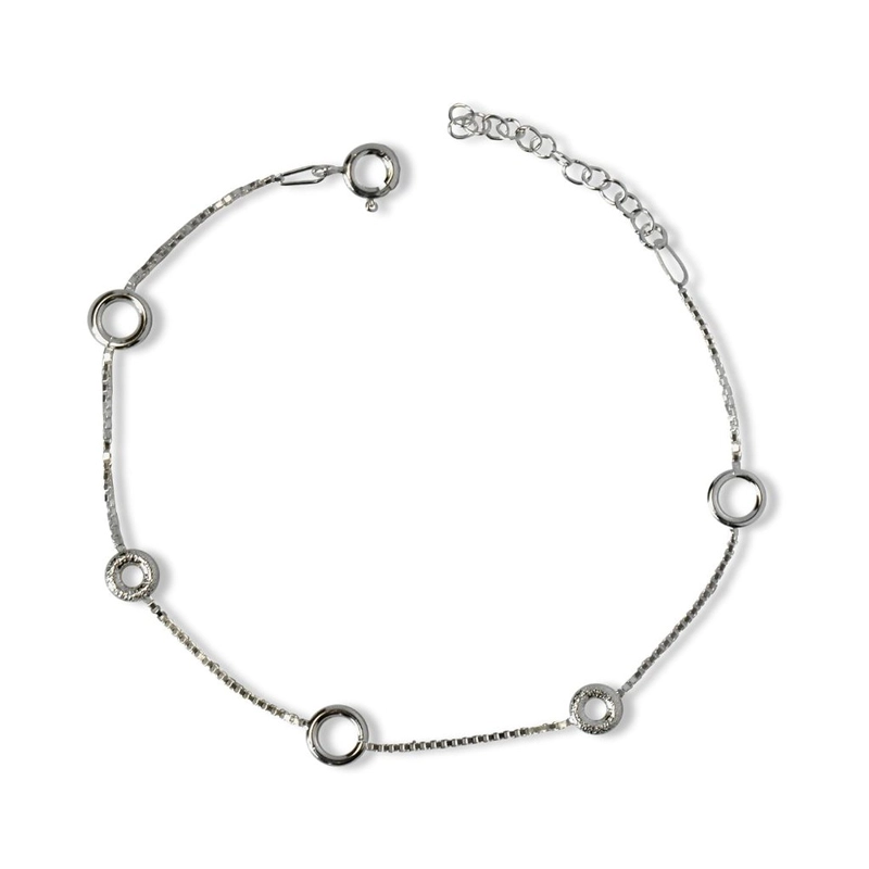 PULSERA ANDREA COGGIOLA JOYAS CÍRCULOS Y DONAS PLATA FINA 925 - 1