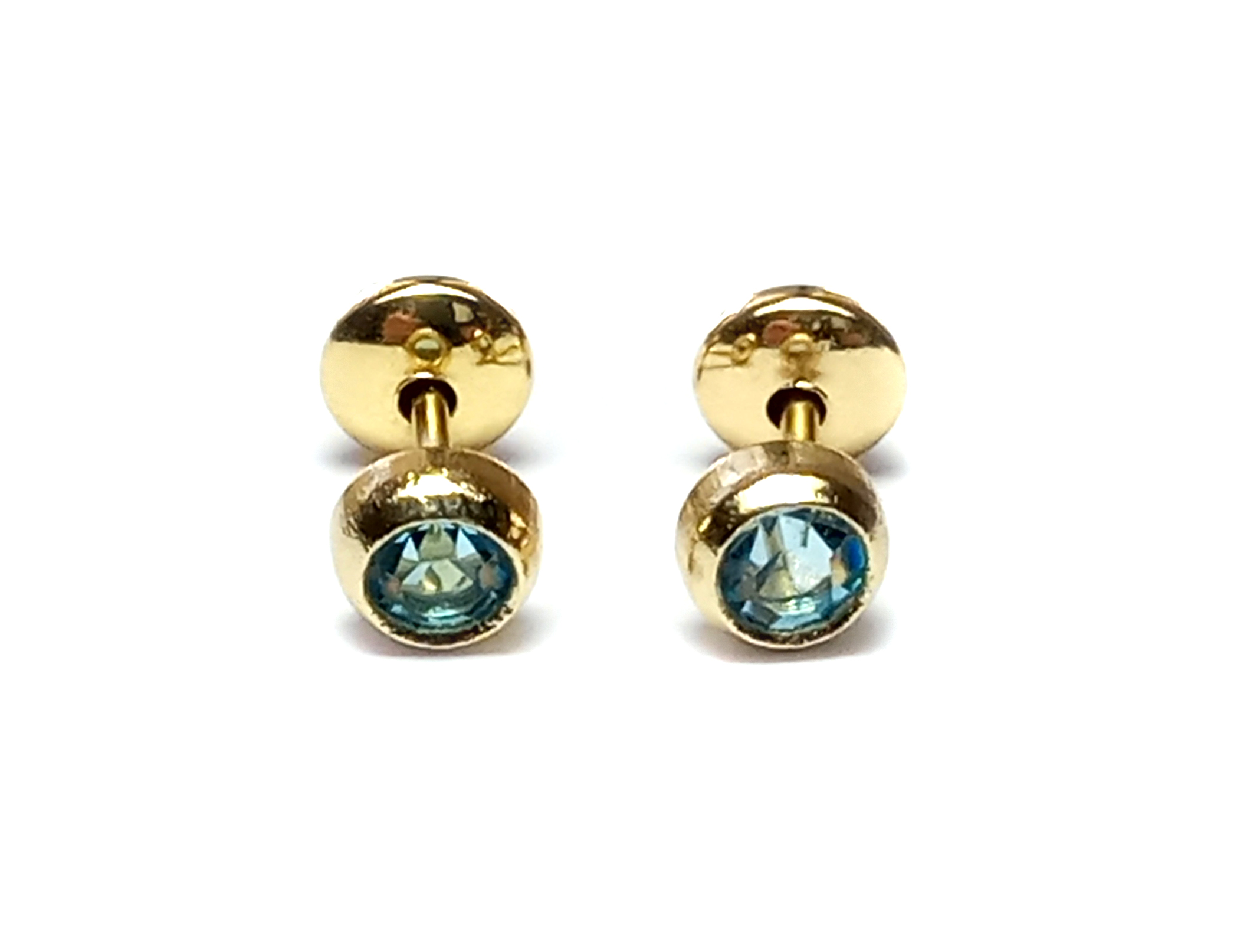 AROS ANDREA COGGIOLA JOYAS BEBÉ CIRCÓN CELESTE 4MM ENCHAPADO ORO 18K - 1