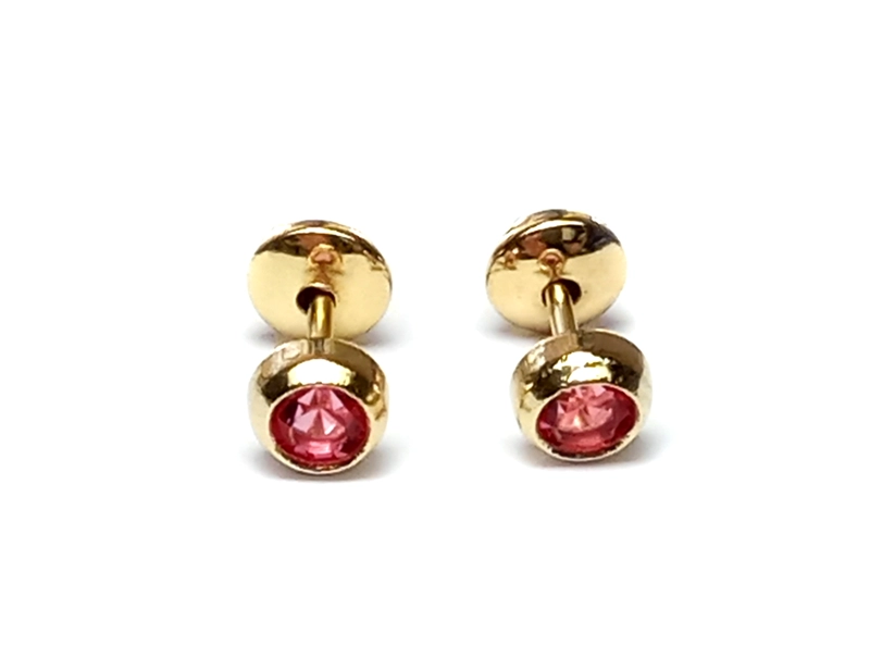 AROS ANDREA COGGIOLA JOYAS BEBÉ CIRCÓN ROSADO 4MM ENCHAPADO ORO 18K - 1