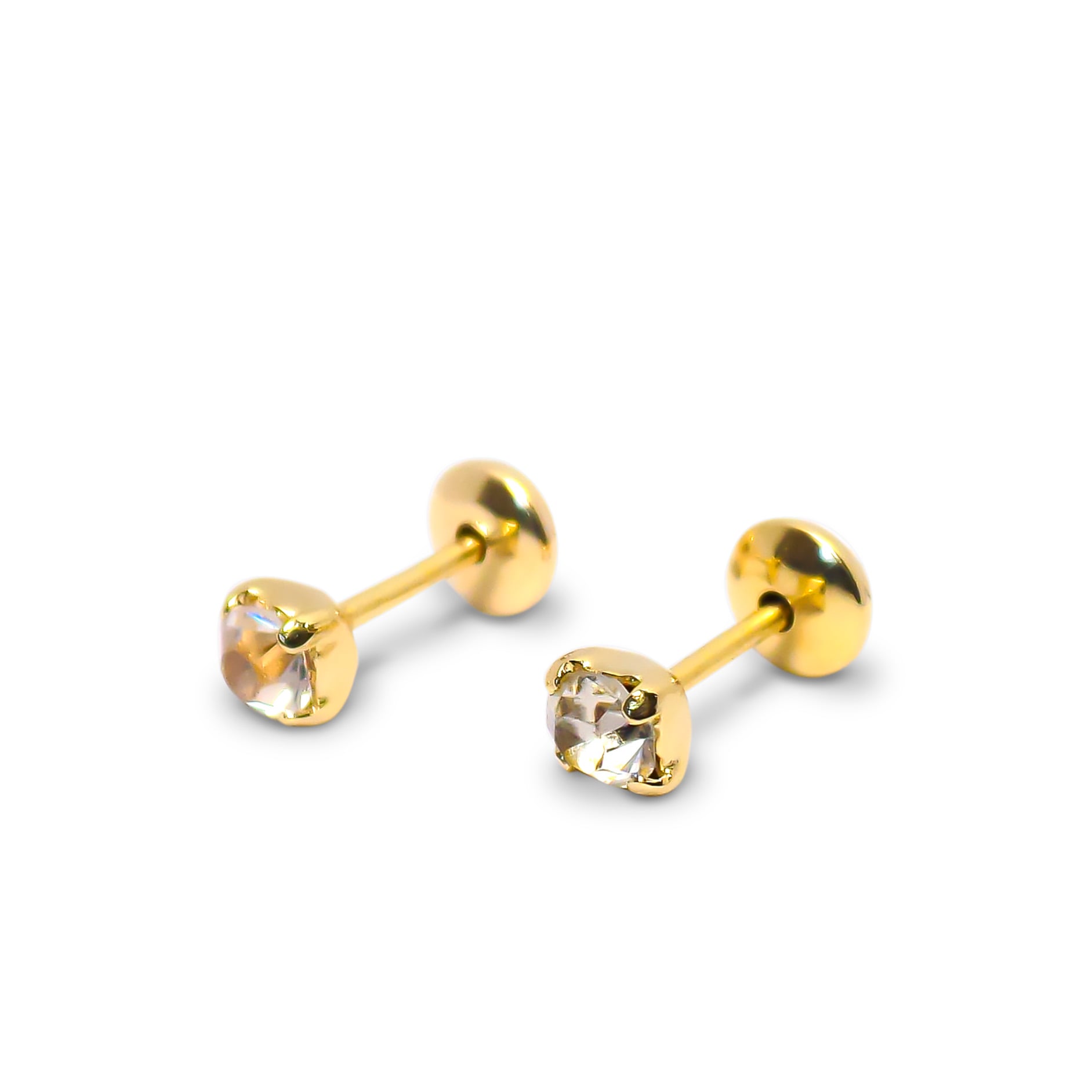 AROS ANDREA COGGIOLA JOYAS BEBÉ CIRCÓN BLANCO 3MM ENCHAPADO ORO 18K - 1