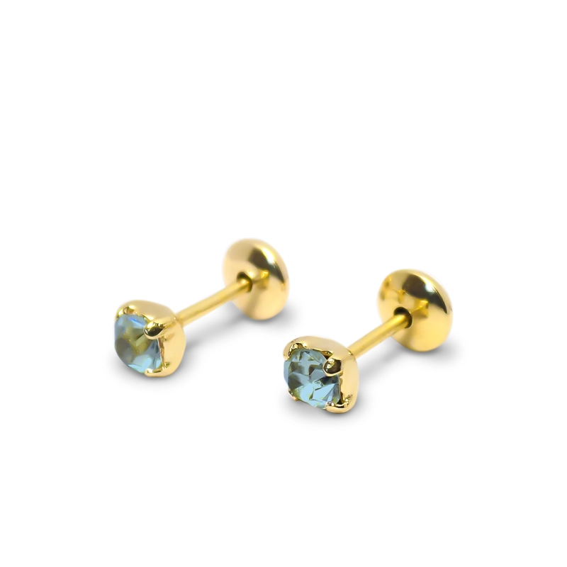 AROS ANDREA COGGIOLA JOYAS BEBÉ CIRCÓN CELESTE 3MM ENCHAPADO ORO 18K - 1