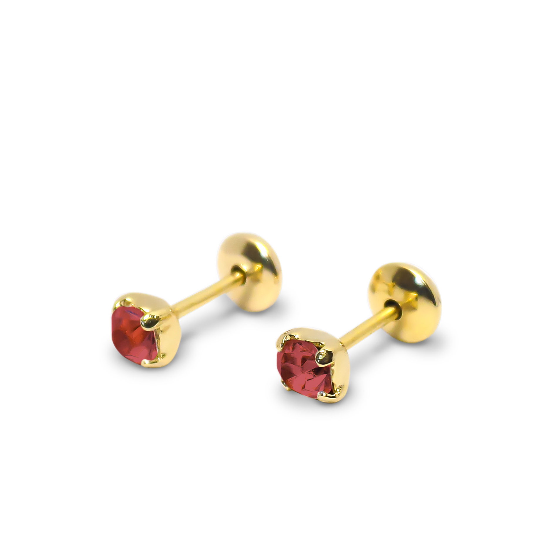 AROS ANDREA COGGIOLA JOYAS BEBÉ CIRCÓN ROJO 3MM ENCHAPADO ORO 18K - 1