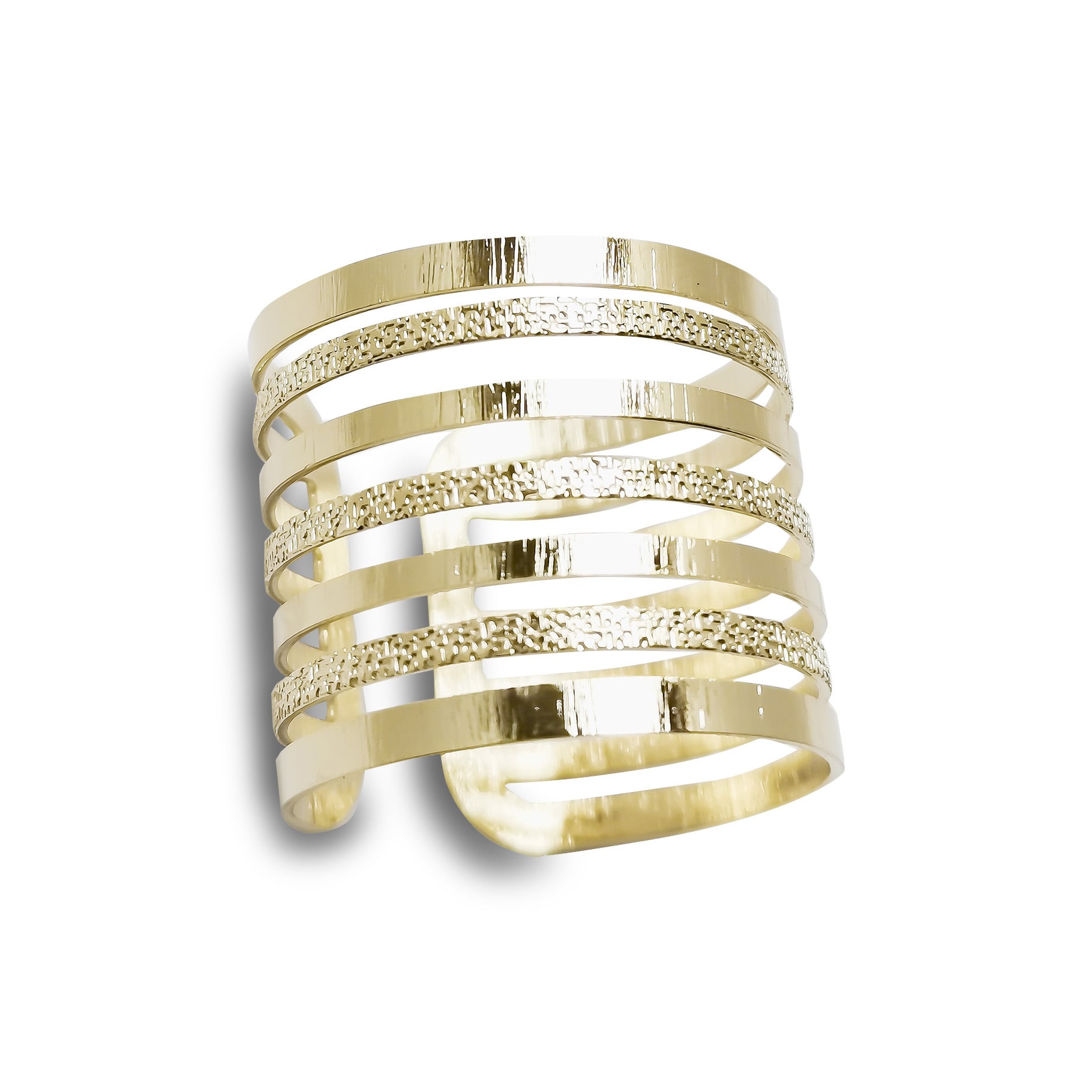 ANILLO ANDREA COGGIOLA JOYAS 7 LÍNEAS AJUSTABLE ENCHAPADO ORO 18K - 2