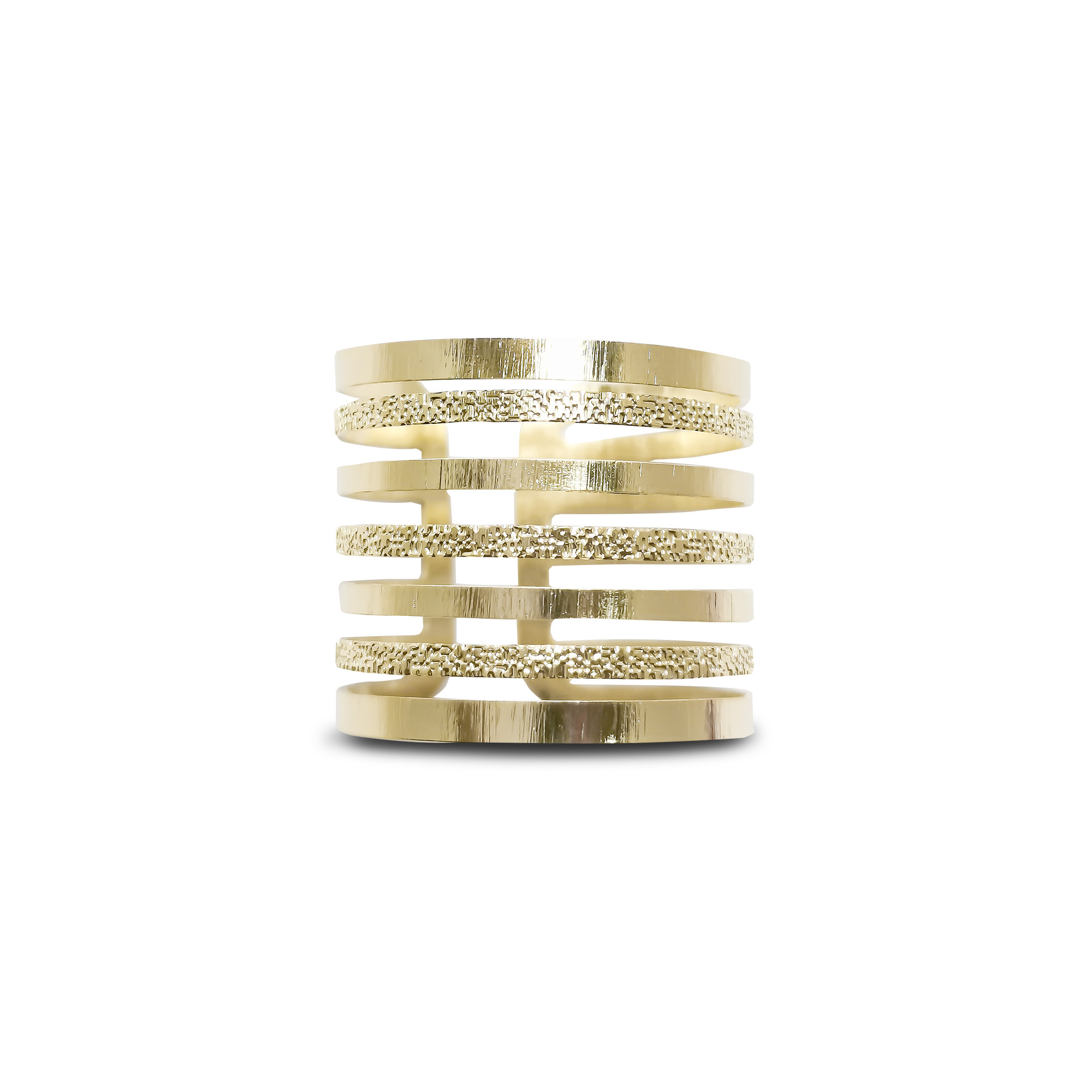 ANILLO ANDREA COGGIOLA JOYAS 7 LÍNEAS AJUSTABLE ENCHAPADO ORO 18K - 3