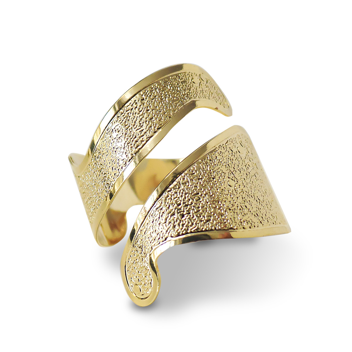 ANILLO ANDREA COGGIOLA JOYAS SATINADO CALADO ENCHAPADO ORO 18K - 1