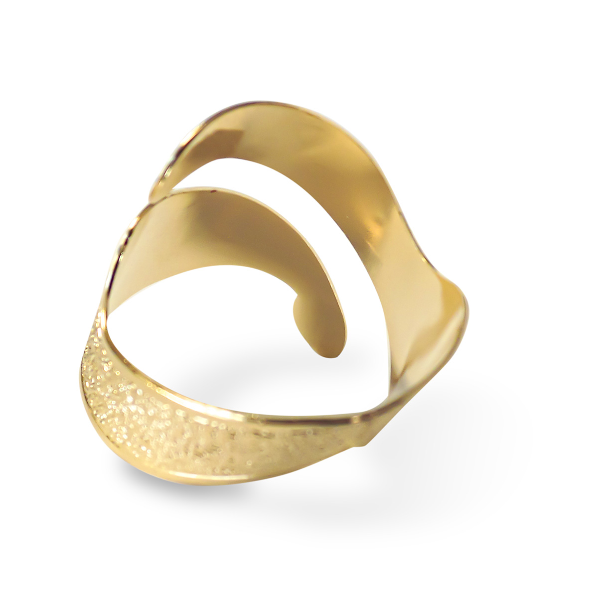 ANILLO ANDREA COGGIOLA JOYAS SATINADO CALADO ENCHAPADO ORO 18K - 3