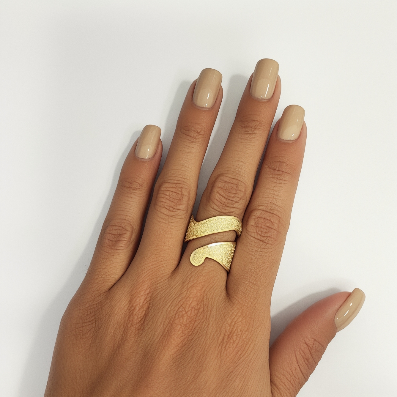 ANILLO ANDREA COGGIOLA JOYAS SATINADO CALADO ENCHAPADO ORO 18K - 4