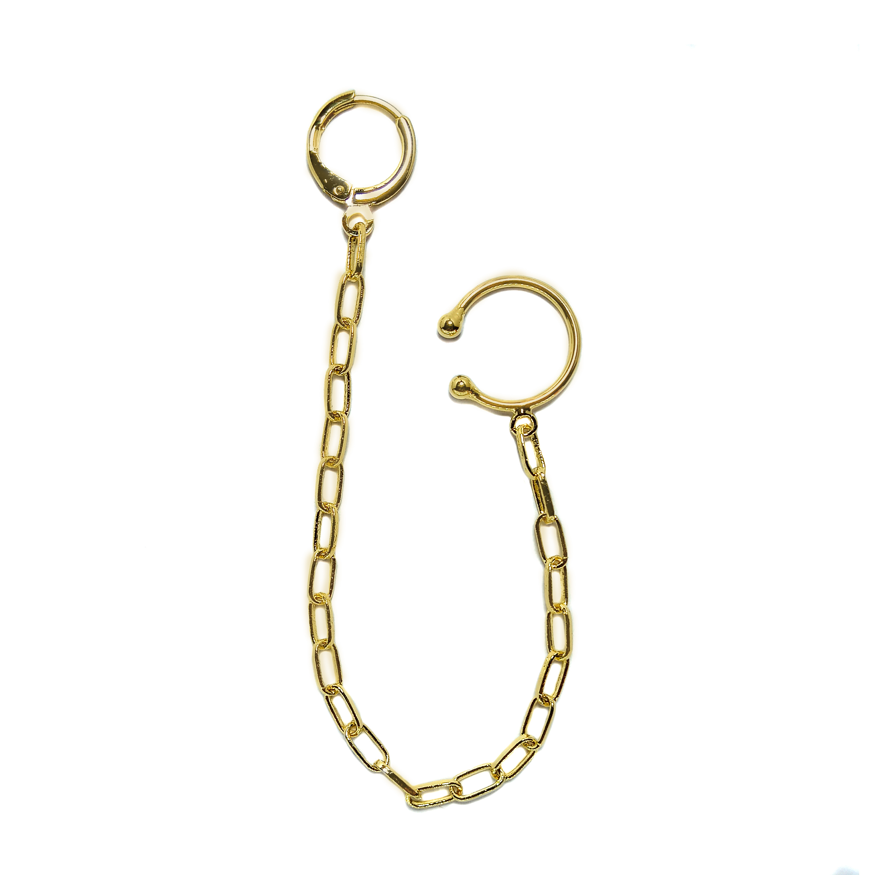 ARO ANDREA COGGIOLA JOYAS TREPADOR PIERCING CADENA ESLABÓN ENCHAPADO ORO 18K - 1