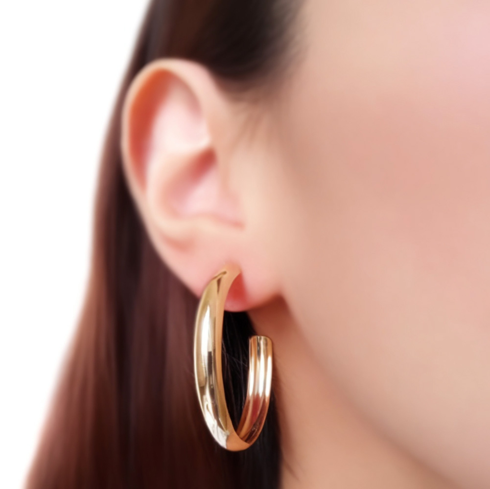 AROS ANDREA COGGIOLA JOYAS ARGOLLA BOTE 36MM ENCHAPADO ORO 18K - 3