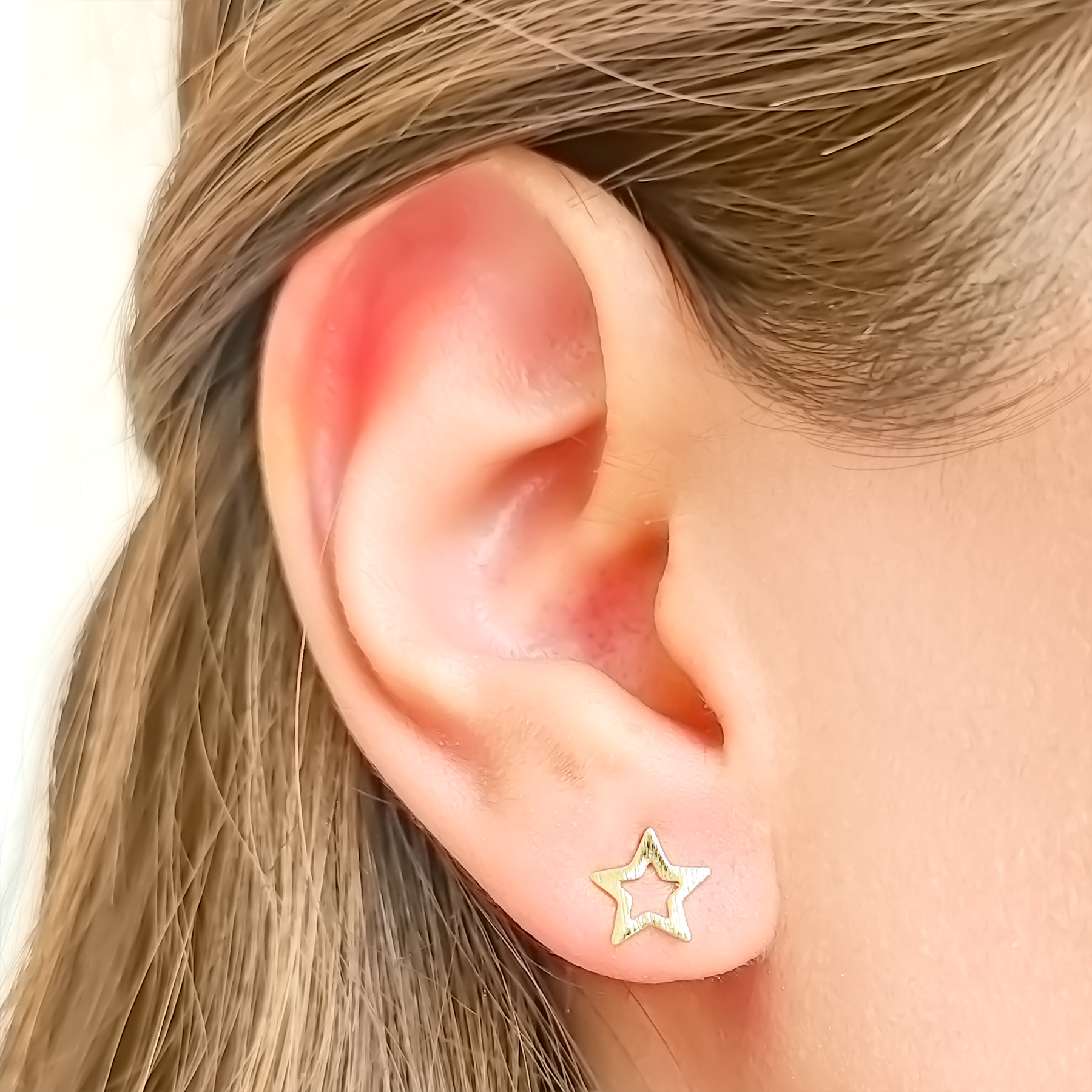 AROS ANDREA COGGIOLA JOYAS AROS ESTRELLA CALADA 8MM ENCHAPADO ORO 18 K - 2