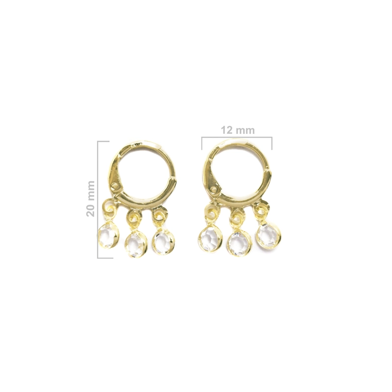 AROS ANDREA COGGIOLA JOYAS ARGOLLA 3 CIRCONES BLANCOS ENCHAPADO ORO 18K - 2