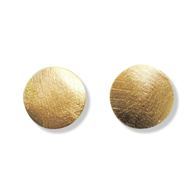 AROS ANDREA COGGIOLA JOYAS DISCO SATINADO 13MM ENCHAPADO ORO 18K - 1