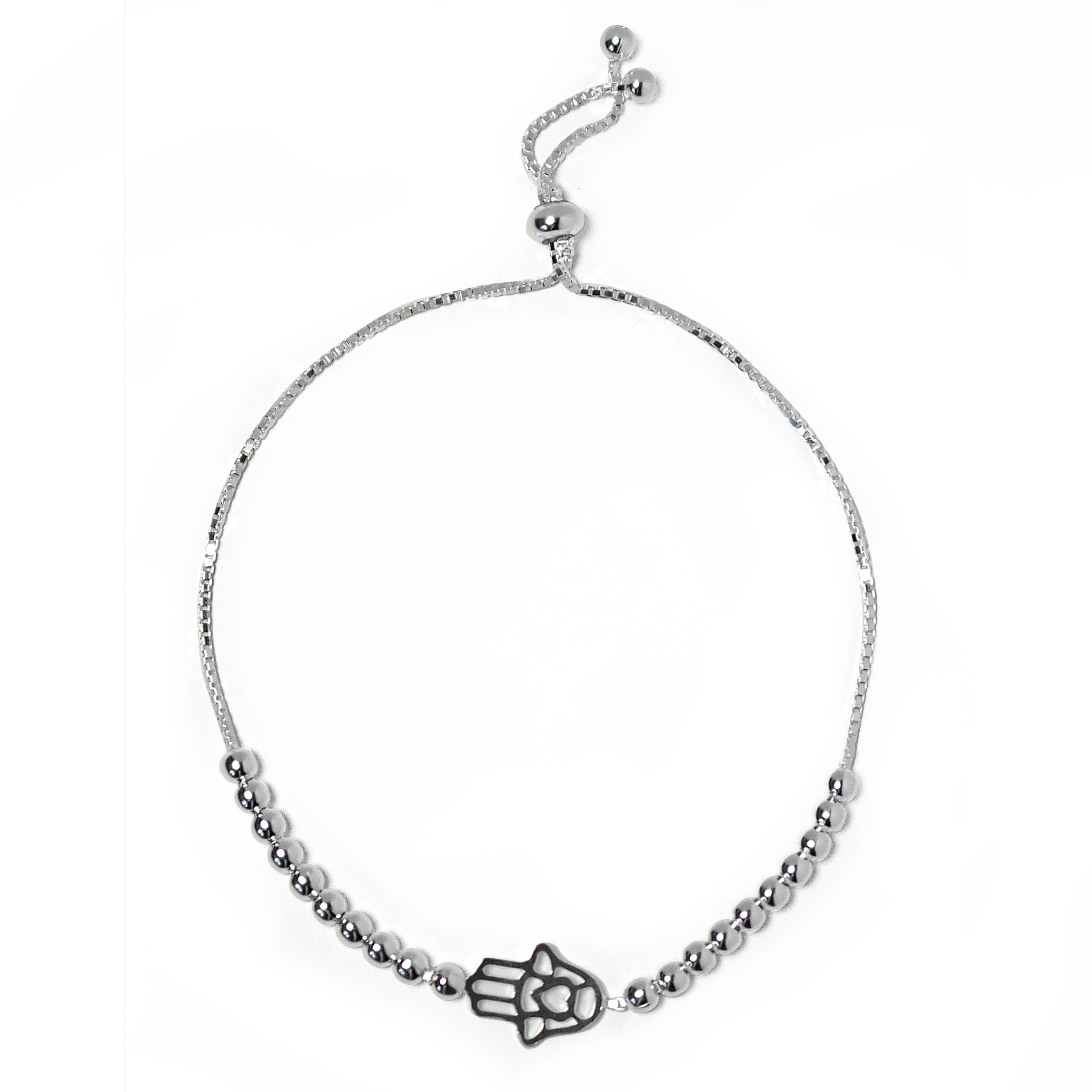 PULSERA ANDREA COGGIOLA JOYAS MANO DE FÁTIMA BOLA PLATA FINA 925 - 1
