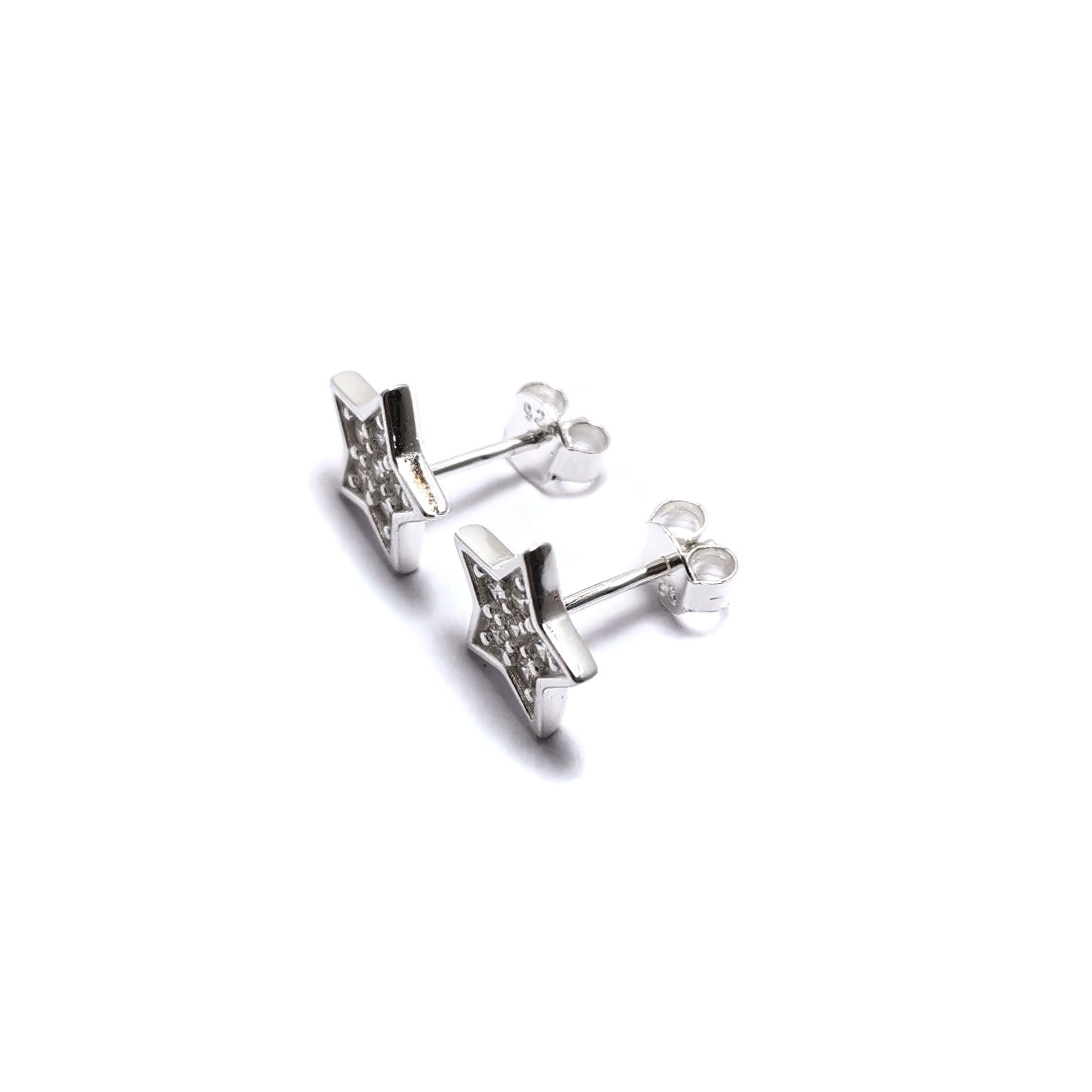 AROS ANDREA COGGIOLA JOYAS ESTRELLA CIRCÓN BLANCO 10MM PLATA FINA 925 - 2