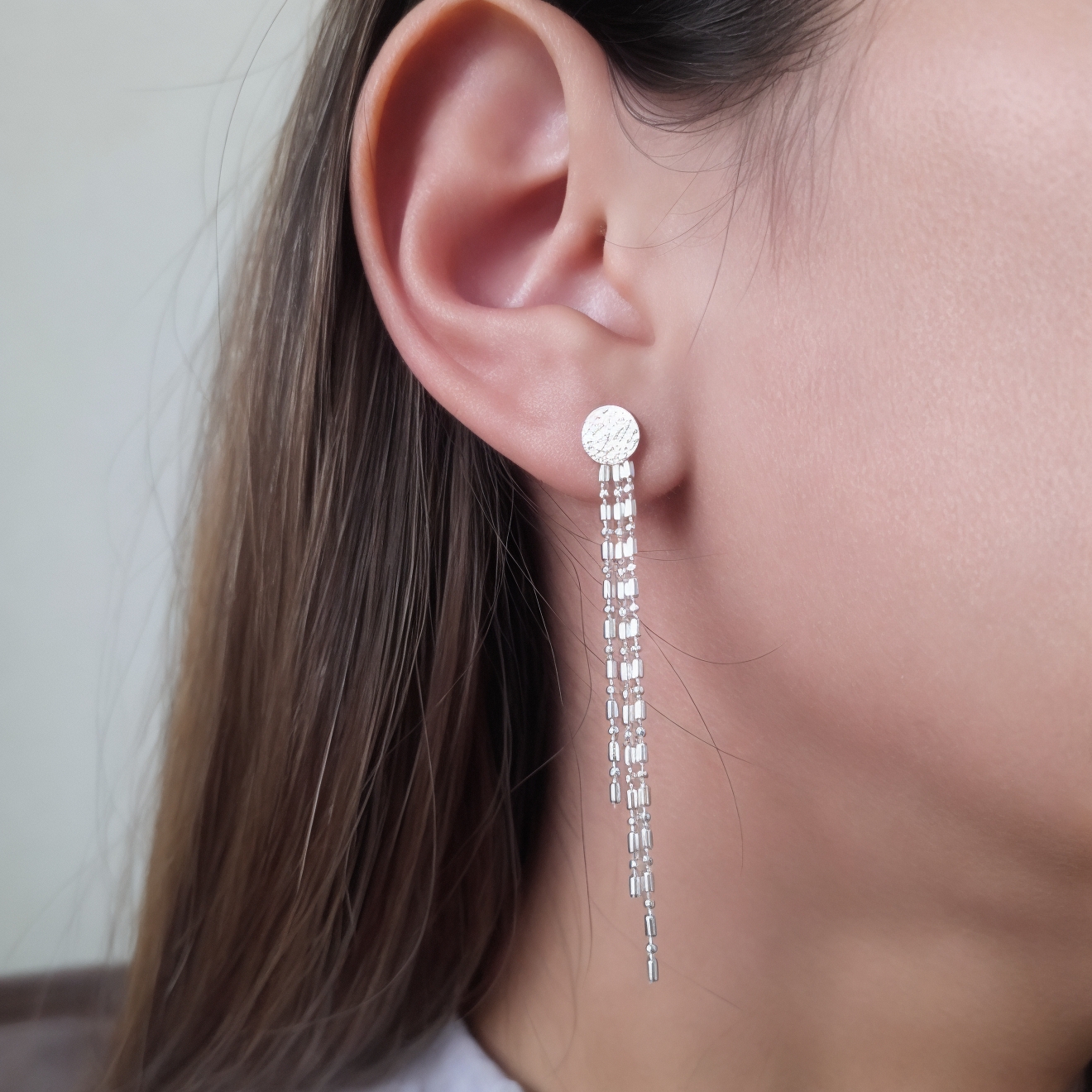 AROS ANDREA COGGIOLA JOYAS COLGANTES CADENA PUNTO COMA PLATA FINA 925 - 2