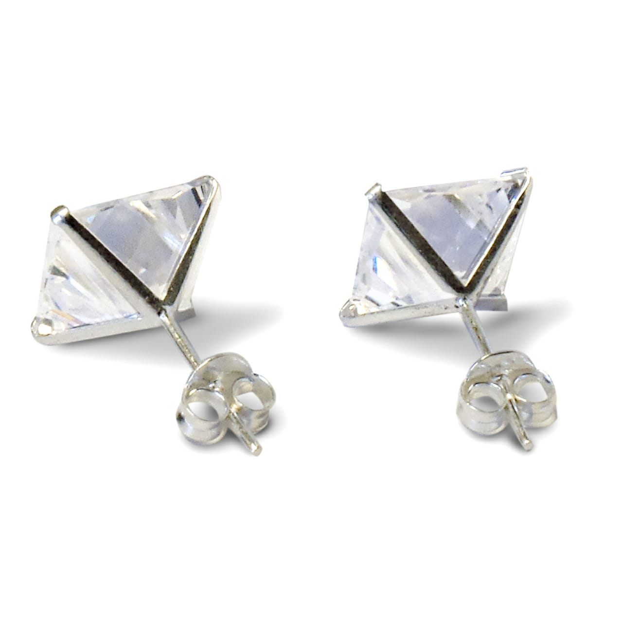 AROS ANDREA COGGIOLA JOYAS AROS PUNTO DE LUZ CIRCÓN CUADRADO ENGASTE GRIFAS PLATA FINA 925 - 2