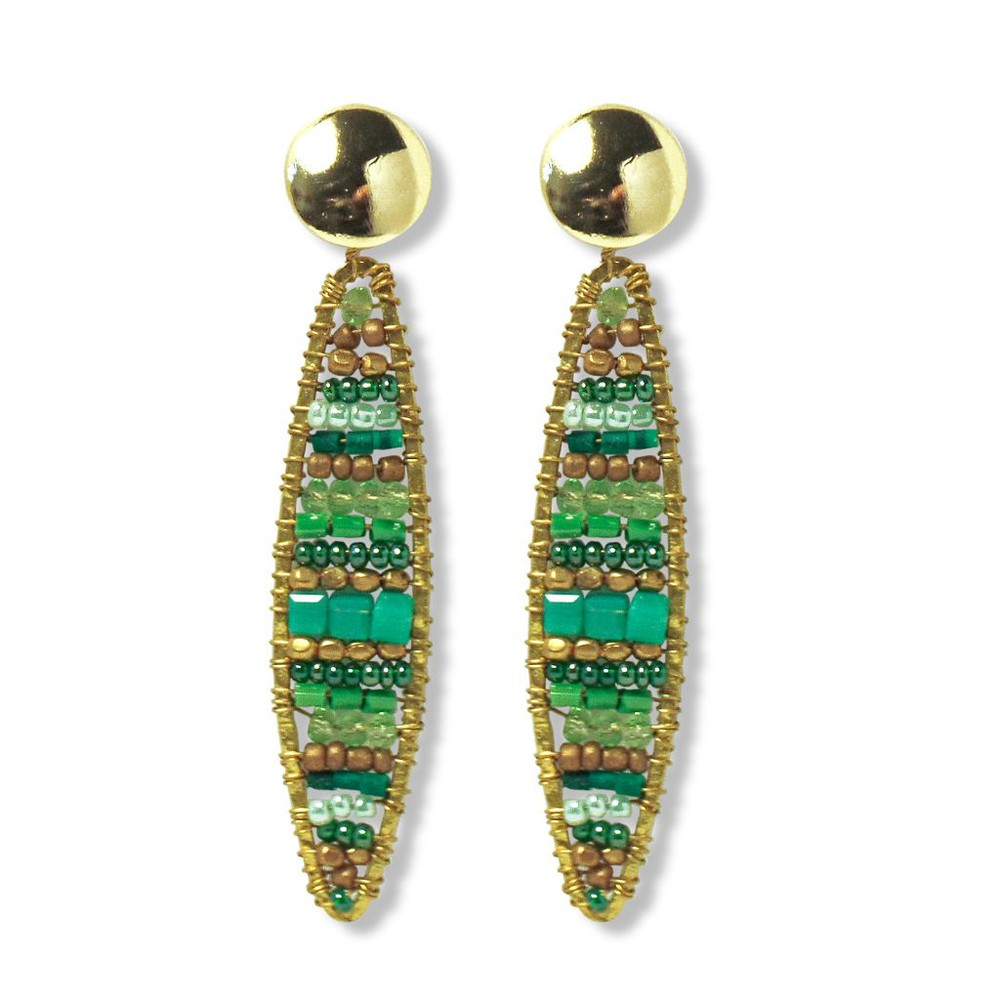 AROS ANDREA COGGIOLA JOYAS MOSTACILLA CRISTAL ALAMBRE BRONCE TOPE ENCHAPADO ORO 18K - 1