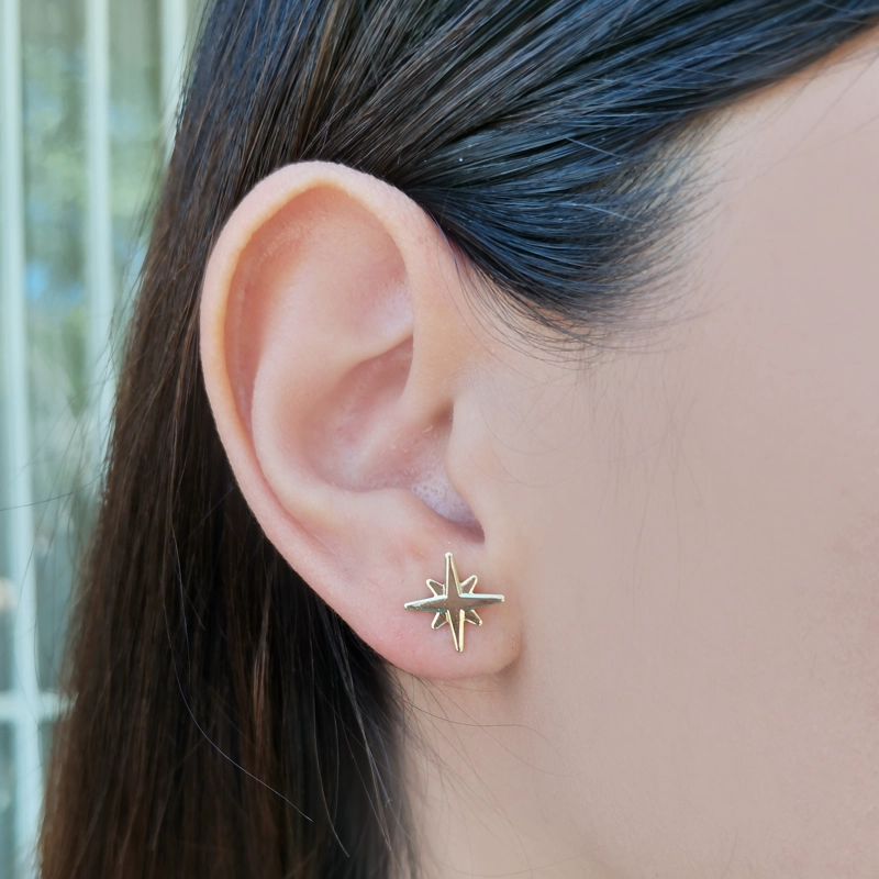 AROS ANDREA COGGIOLA JOYAS ESTRELLA FUGAZ ENCHAPADO ORO 18K - 2