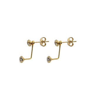 AROS ANDREA COGGIOLA JOYAS 2 CIRCONES BLANCOS ENCHAPADO ORO 18K - 1