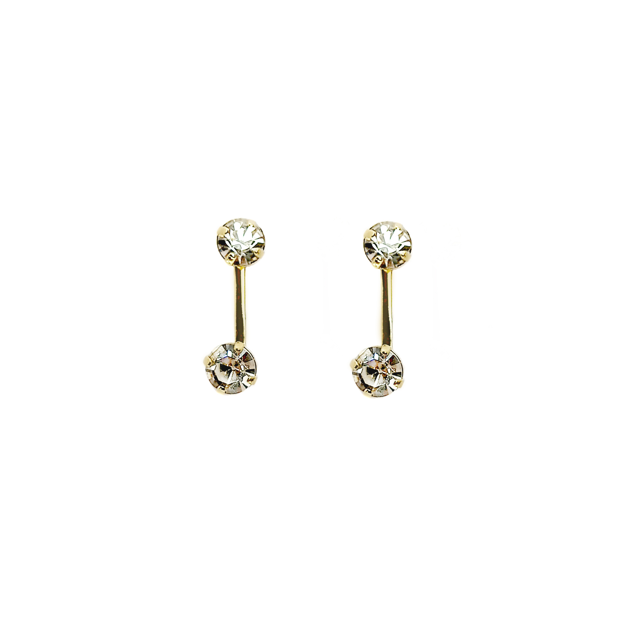 AROS ANDREA COGGIOLA JOYAS 2 CIRCONES BLANCOS ENCHAPADO ORO 18K - 2