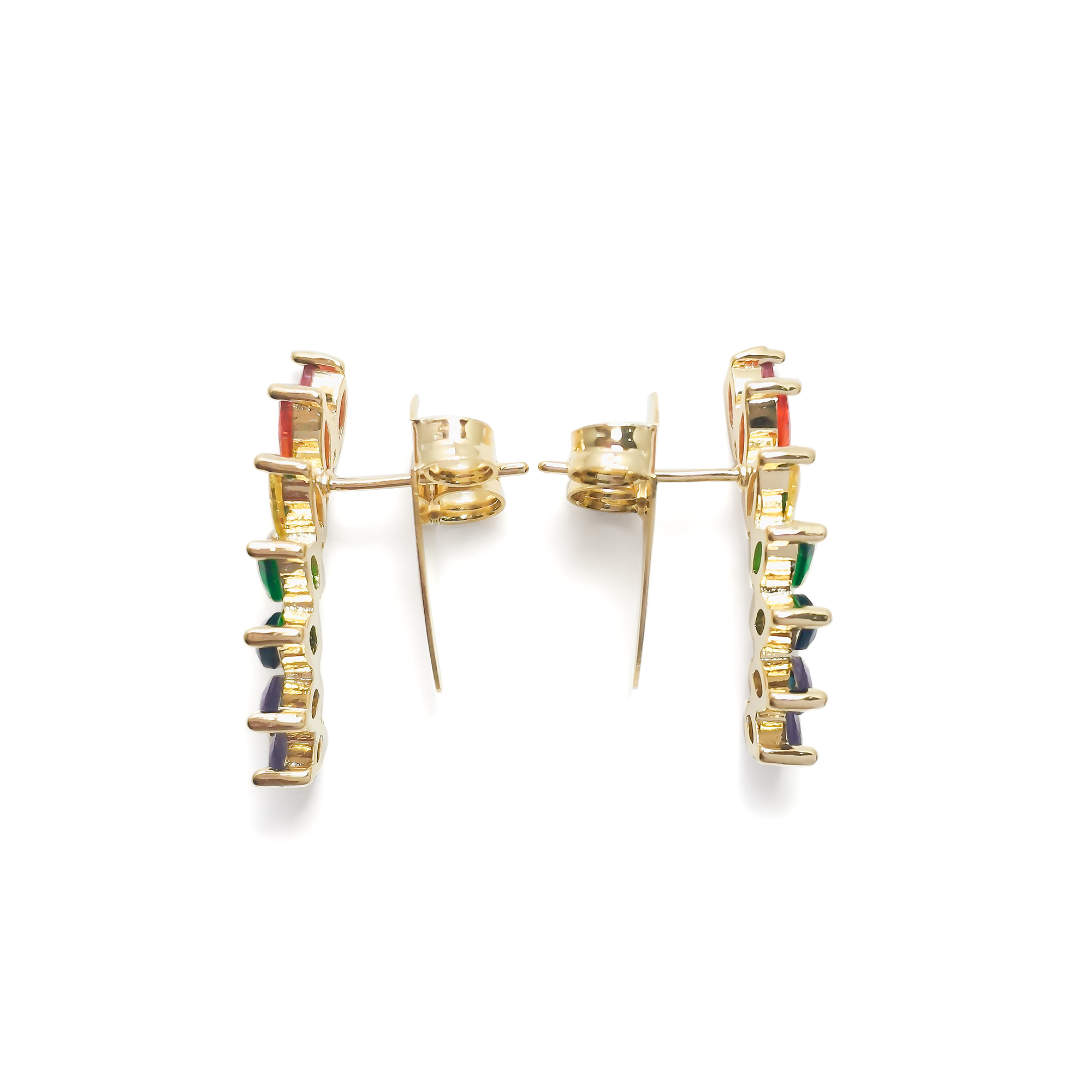 AROS ANDREA COGGIOLA JOYAS TREPADORES CIRCÓN PEPA MULTICOLOR ENCHAPADO ORO 18K - 2