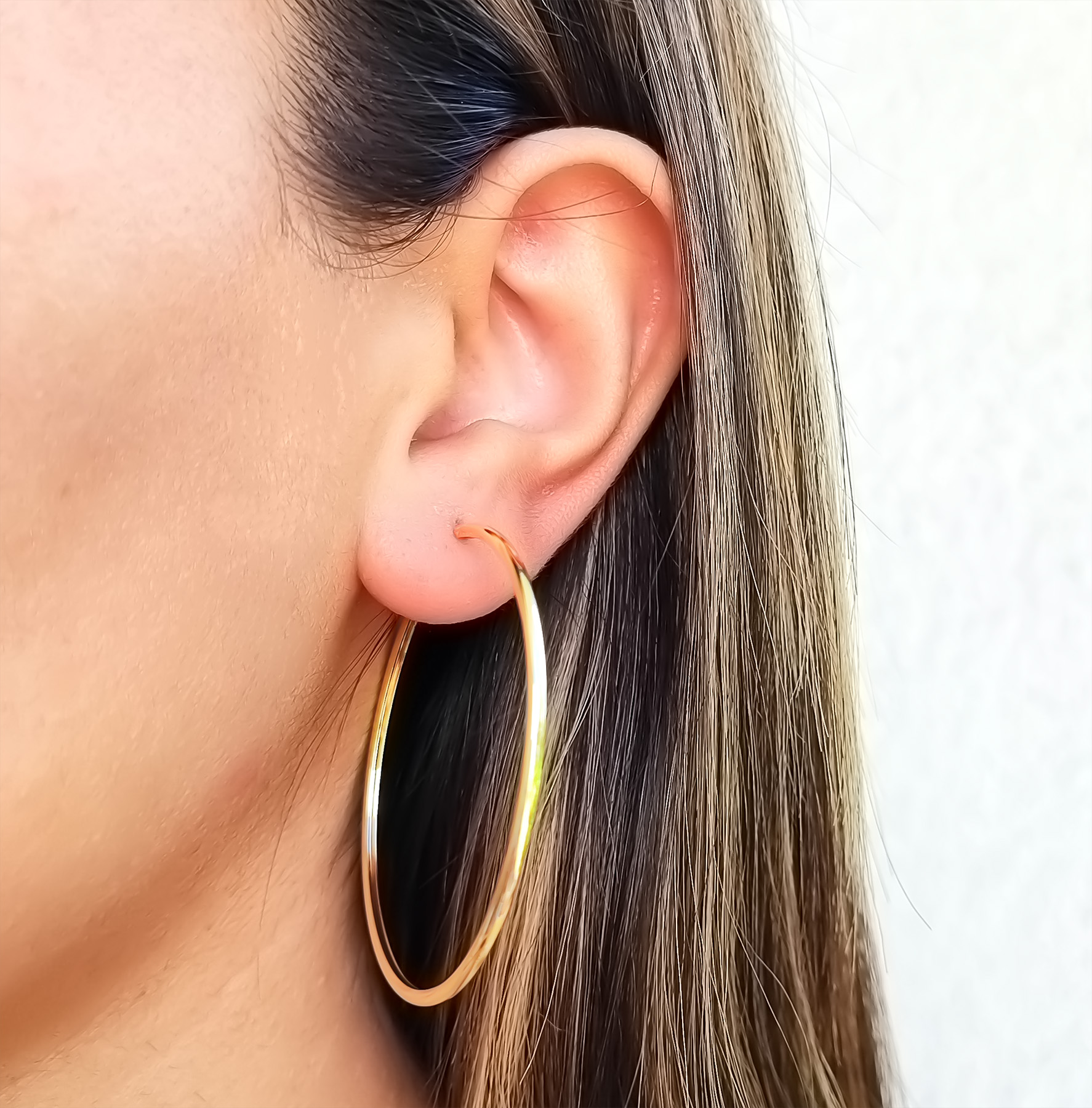 AROS ARGOLLA 50MM ENCHAPADO ORO 18K - 3