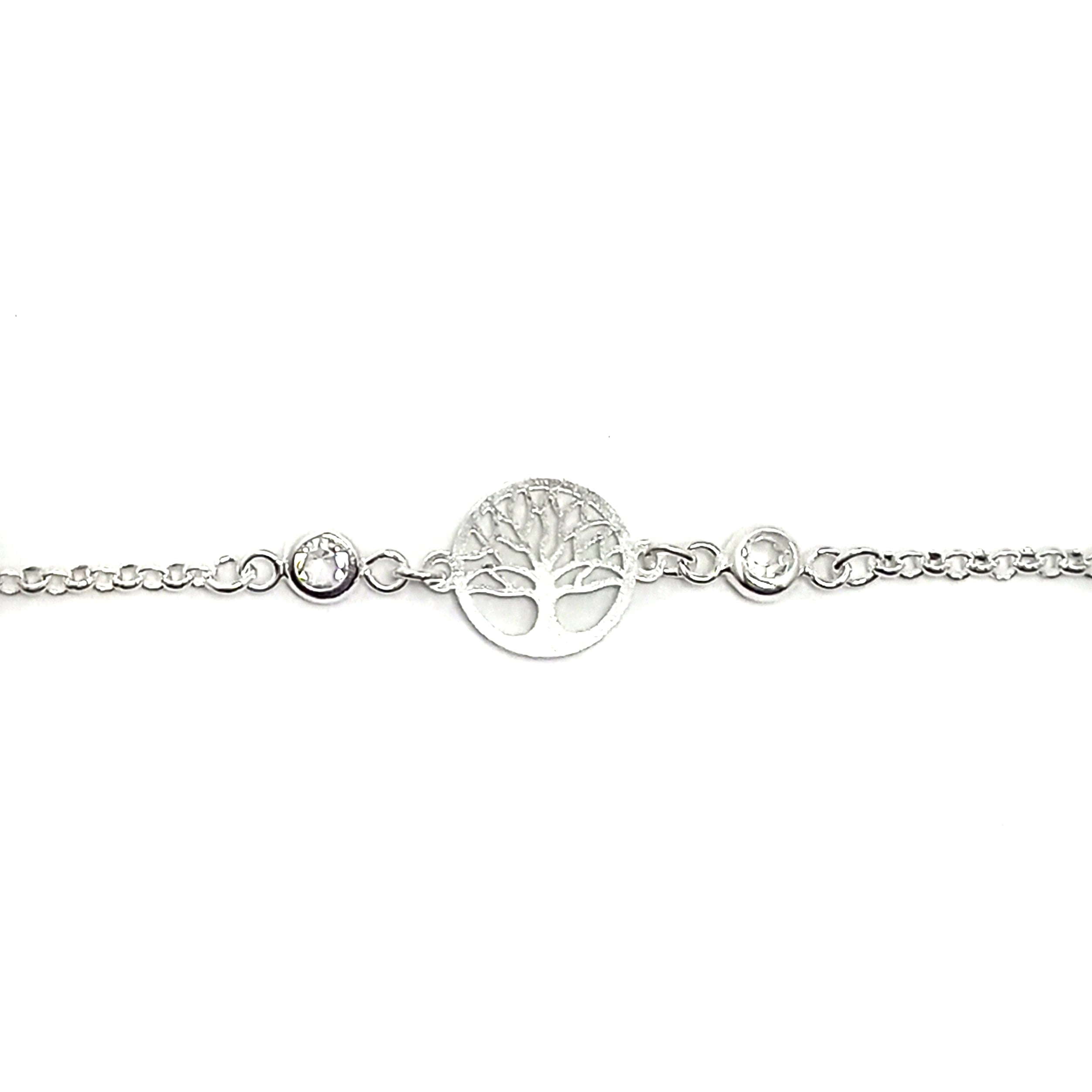 PULSERA ANDREA COGGIOLA JOYAS ÁRBOL DE LA VIDA CIRCÓN BLANCO PLATA FINA 925 - 2