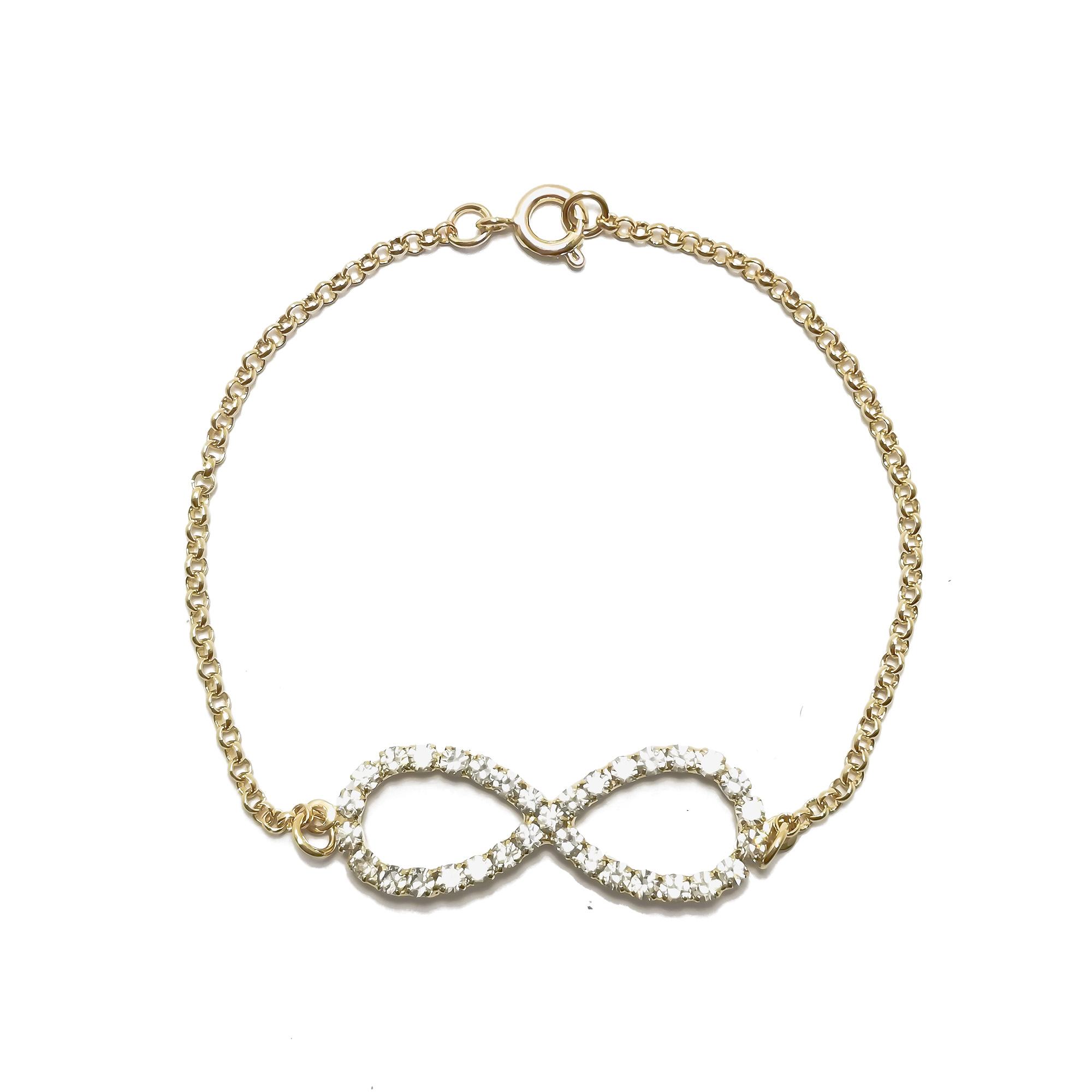 PULSERA ANDREA COGGIOLA JOYAS INFINITO CZ BLANCO ENCHAPADO ORO 18K - 1