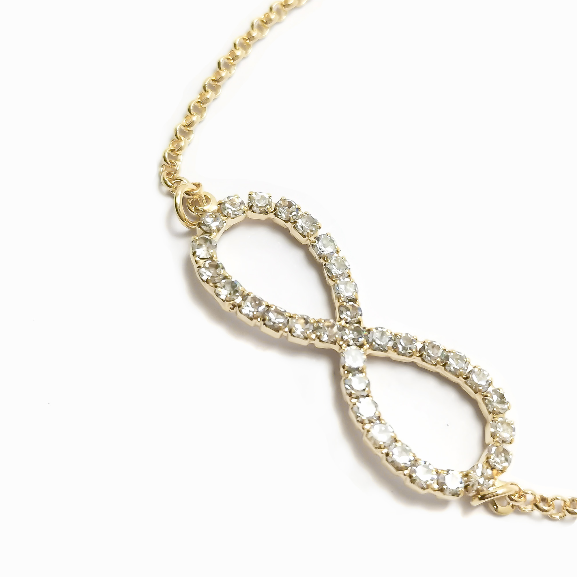 PULSERA ANDREA COGGIOLA JOYAS INFINITO CZ BLANCO ENCHAPADO ORO 18K - 2