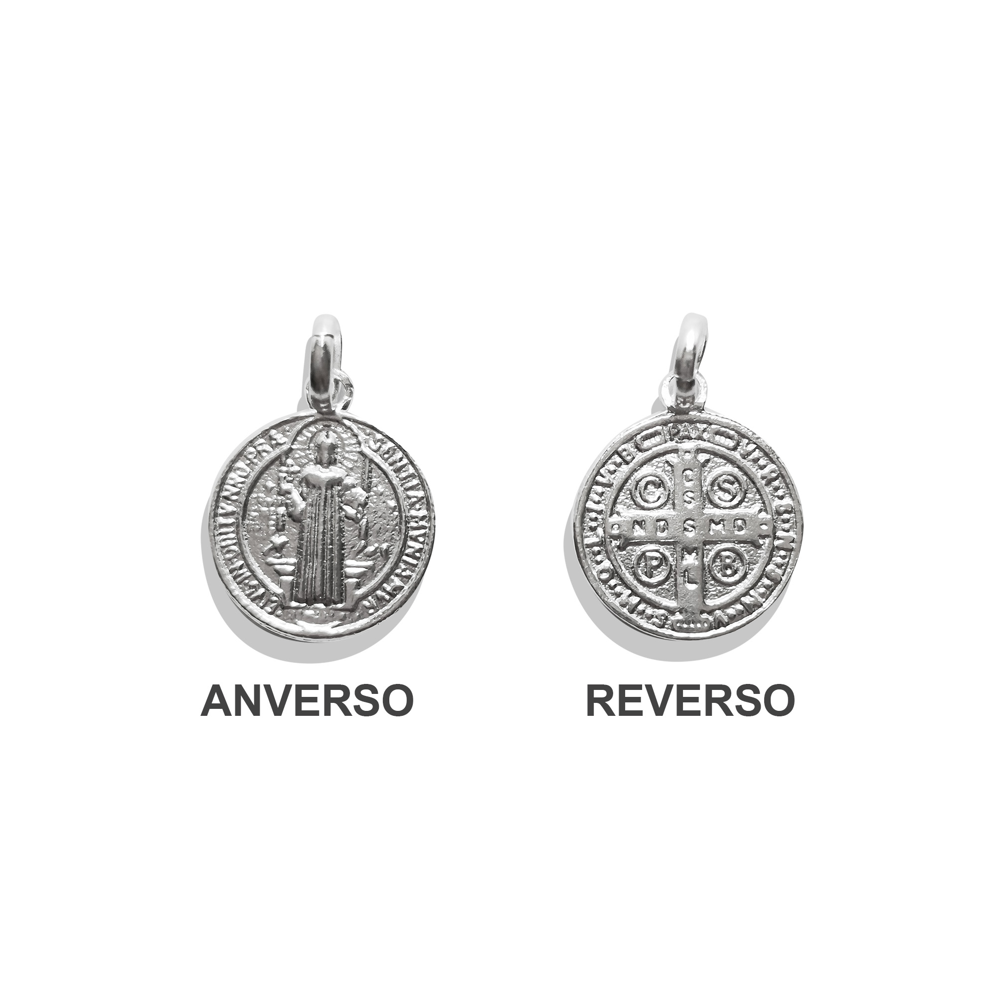 COLGANTE MEDALLA SAN BENITO 14MM PLATA FINA 925 - 2