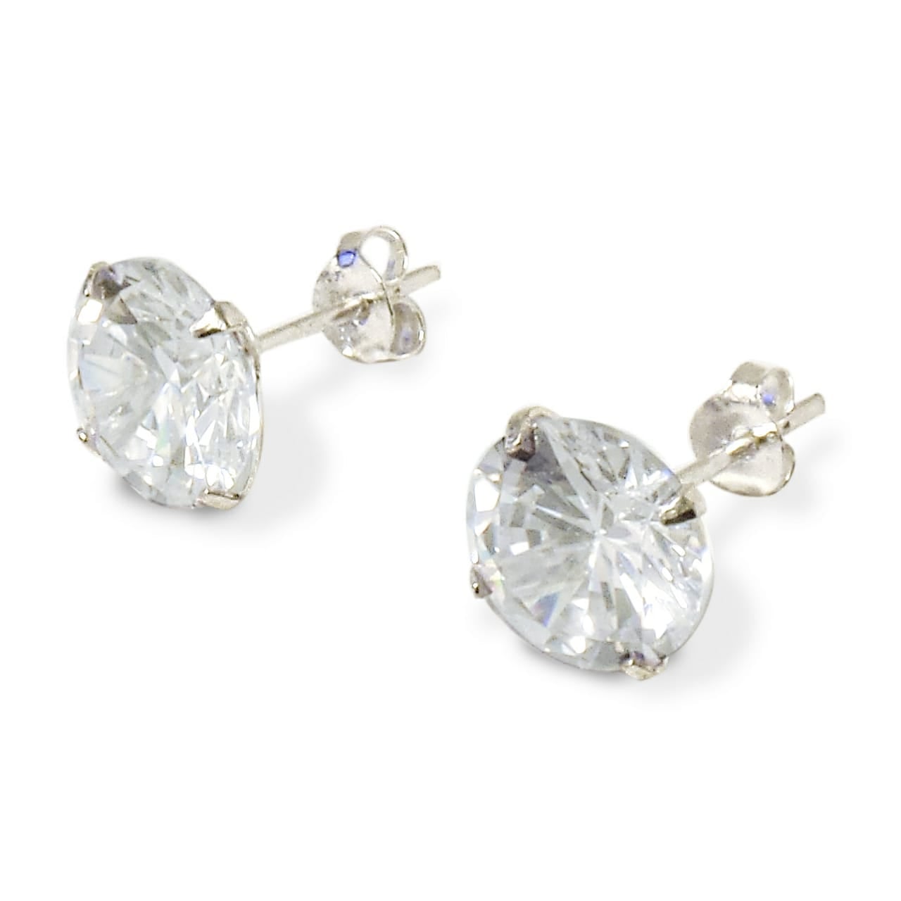 AROS ANDREA COGGIOLA JOYAS PUNTO DE LUZ CIRCÓN BLANCO SOLITARIO PLATA FINA 925 - 1