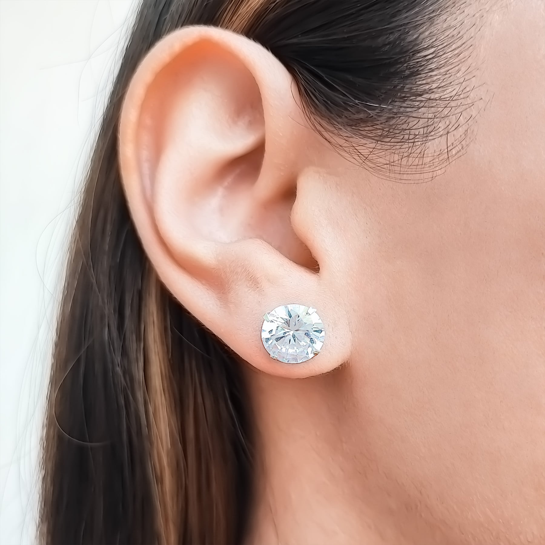 AROS ANDREA COGGIOLA JOYAS PUNTO DE LUZ CIRCÓN BLANCO SOLITARIO PLATA FINA 925 - 3