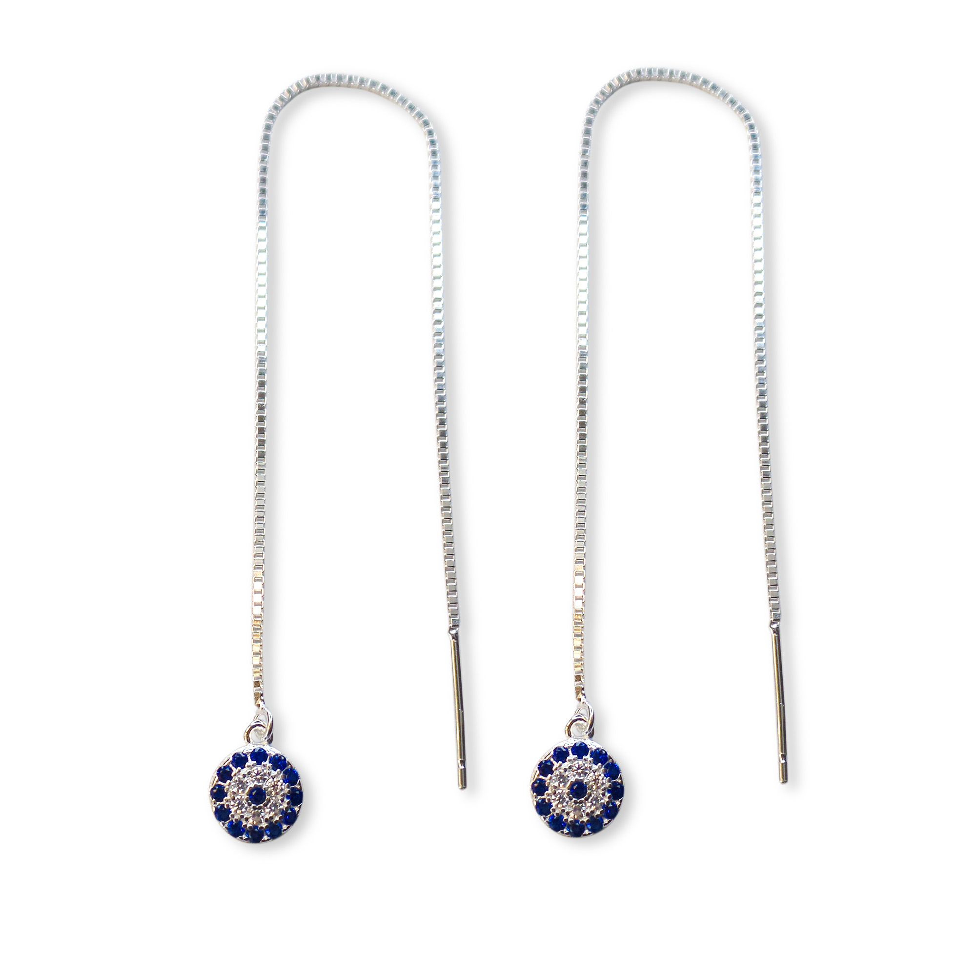 AROS ANDREA COGGIOLA JOYAS COLGANTES OJITO TURCO CIRCONES CADENA VENECIANA PLATA FINA 925 - 1