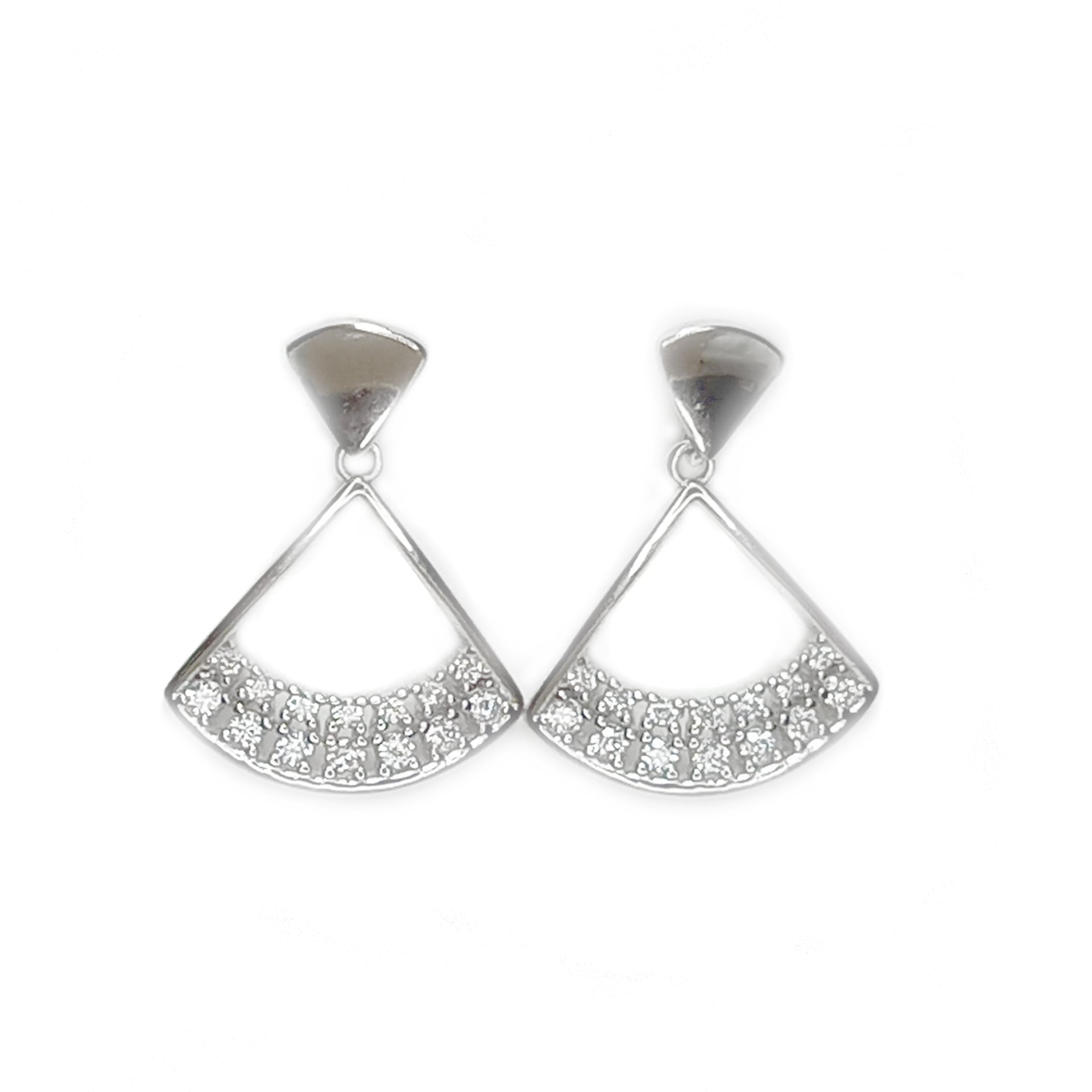 AROS ANDREA COGGIOLA JOYAS ABANICO CIRCÓN PLATA FINA 925 - 1